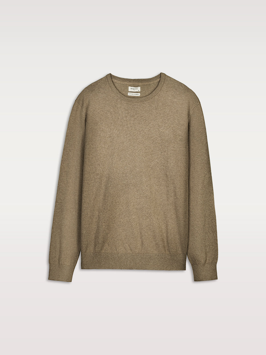 Jersey con cashmere cuello caja