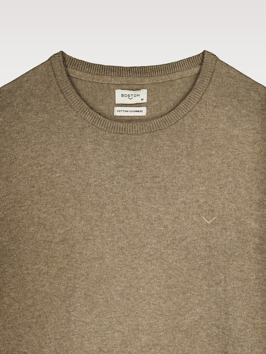 Jersey con cashmere cuello caja