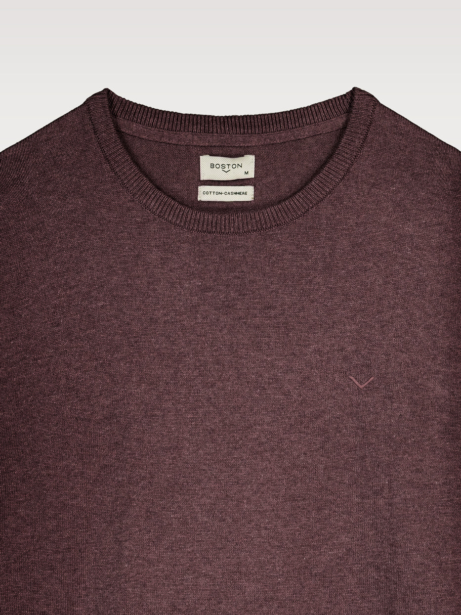 Jersey con cashmere cuello caja