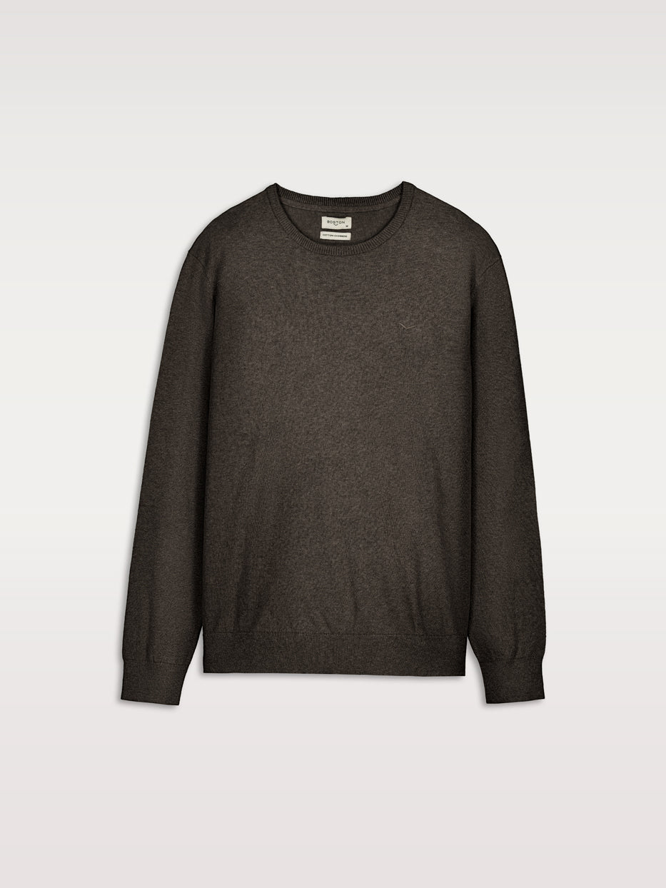 Jersey con cashmere cuello caja
