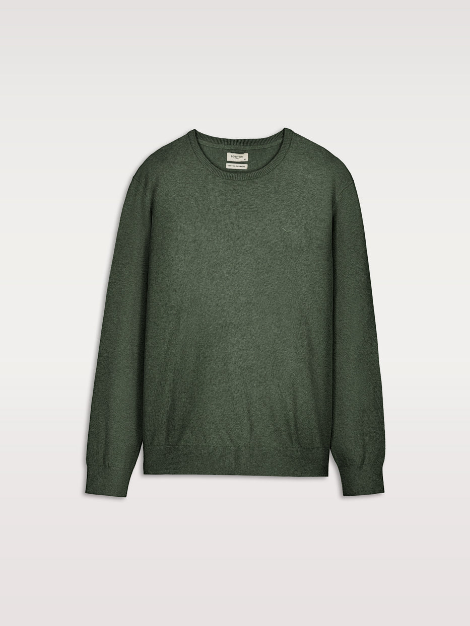 Jersey con cashmere cuello caja