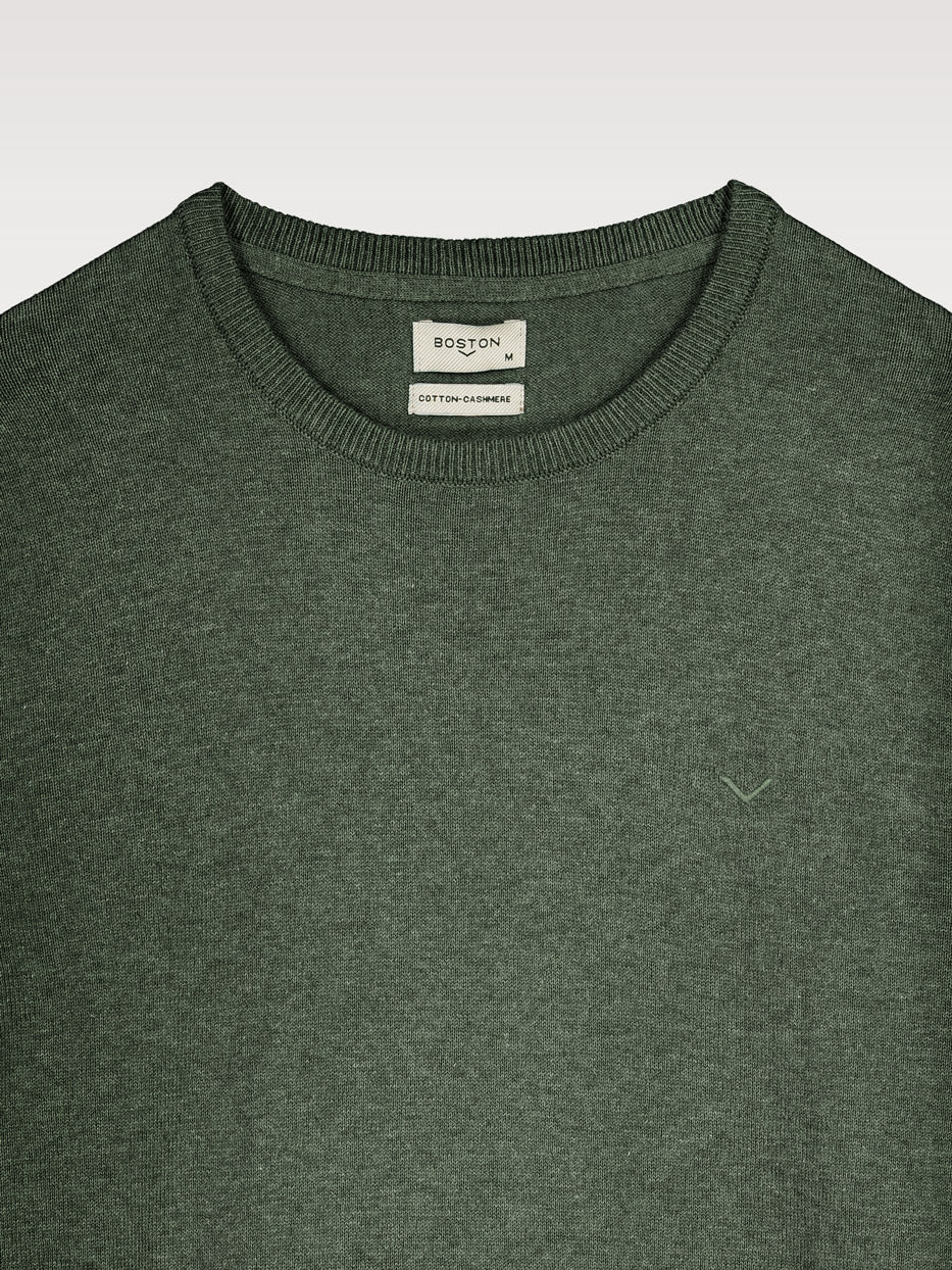 Jersey con cashmere cuello caja