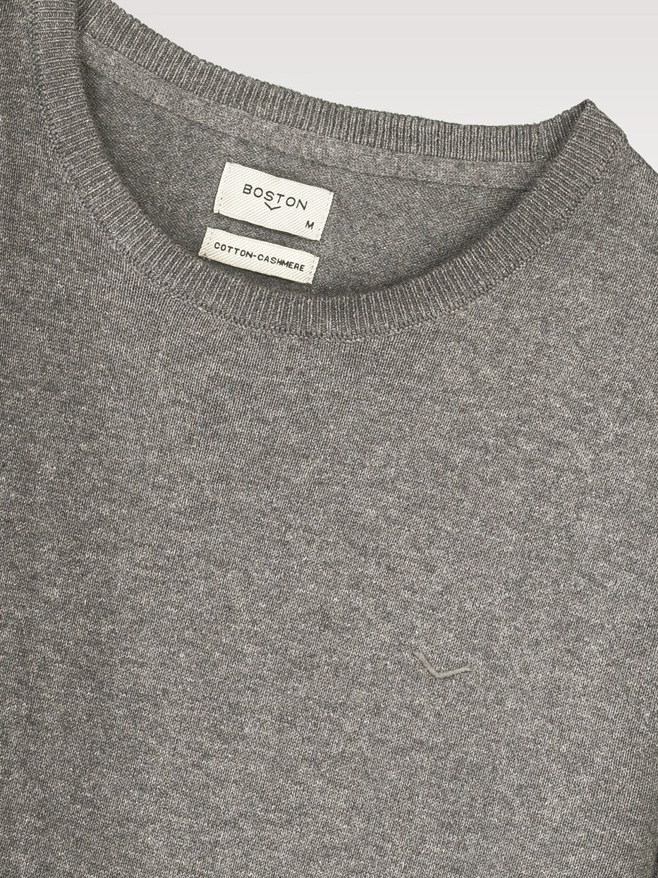 Jersey con cashmere cuello caja
