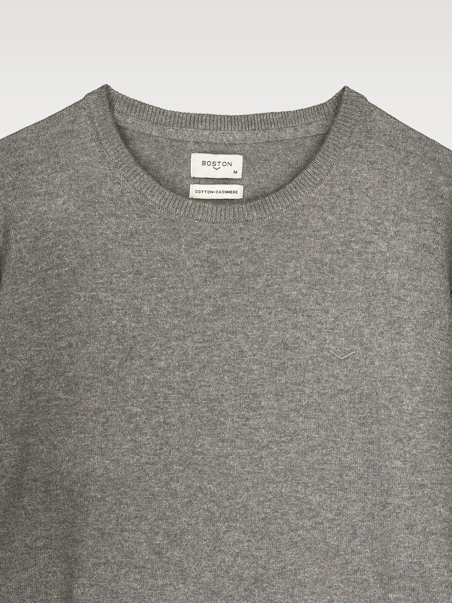 Jersey con cashmere cuello caja