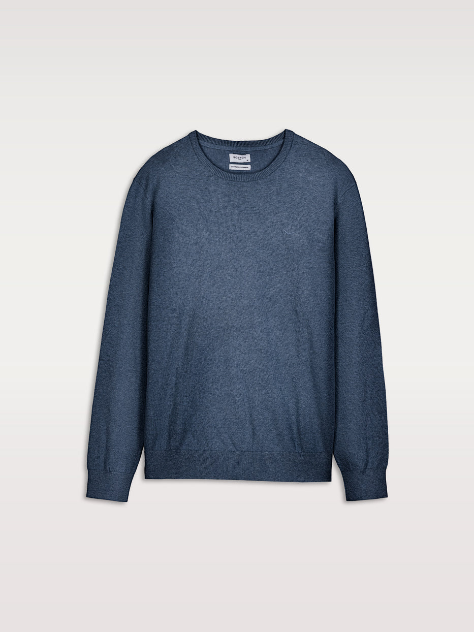 Jersey con cashmere cuello caja