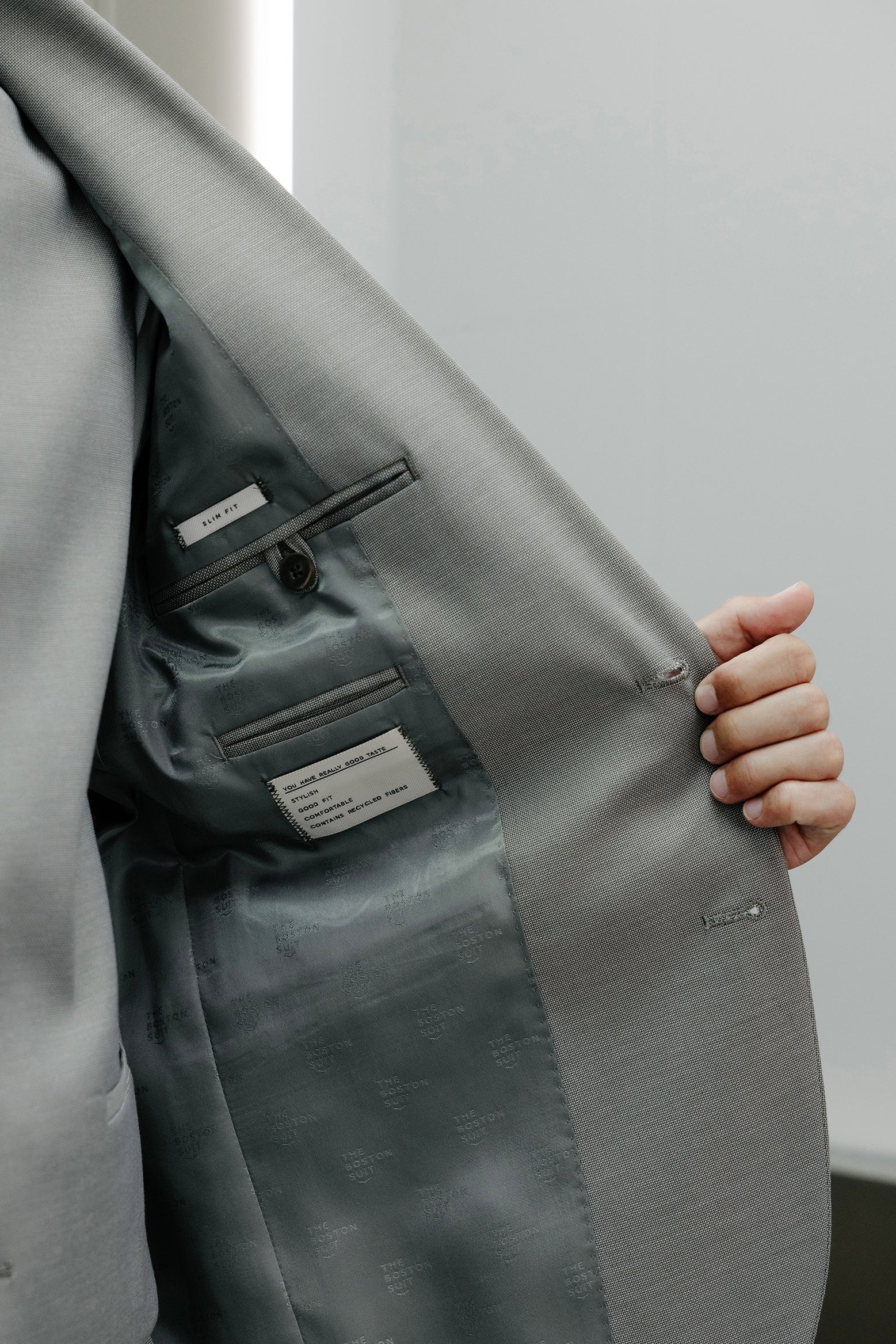 Americana traje slim fit falso liso