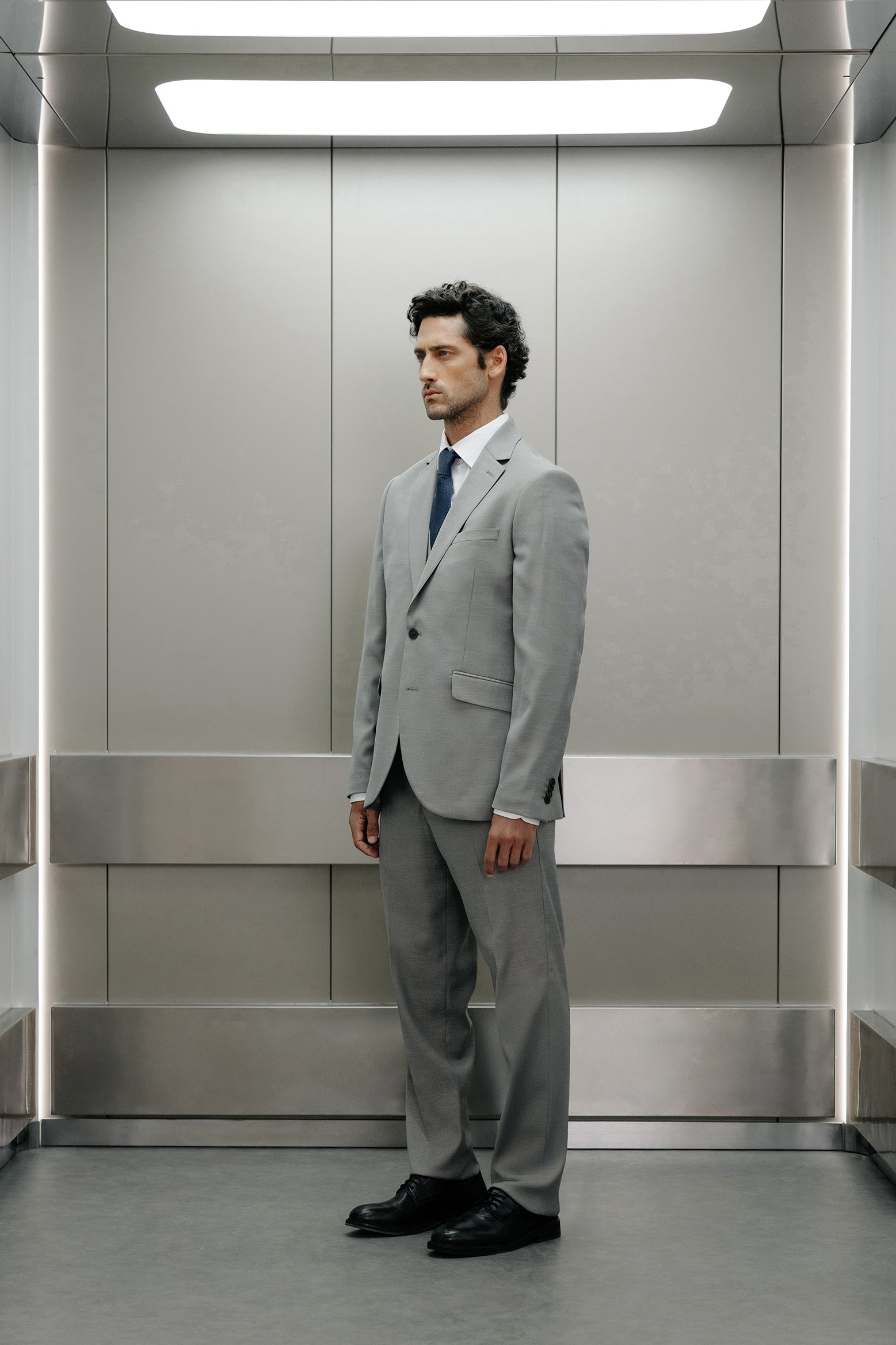 Americana traje slim fit falso liso