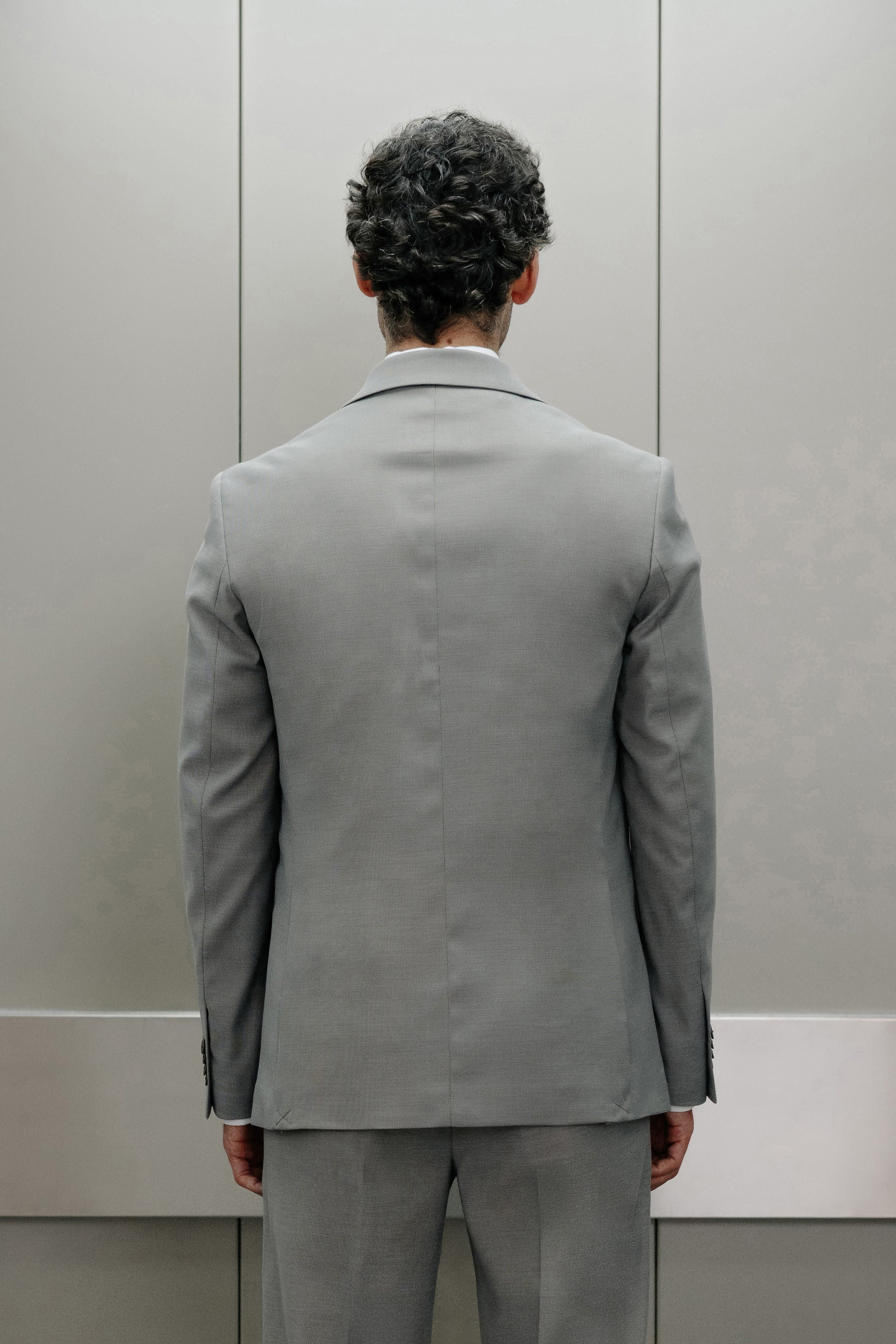 Americana traje slim fit falso liso