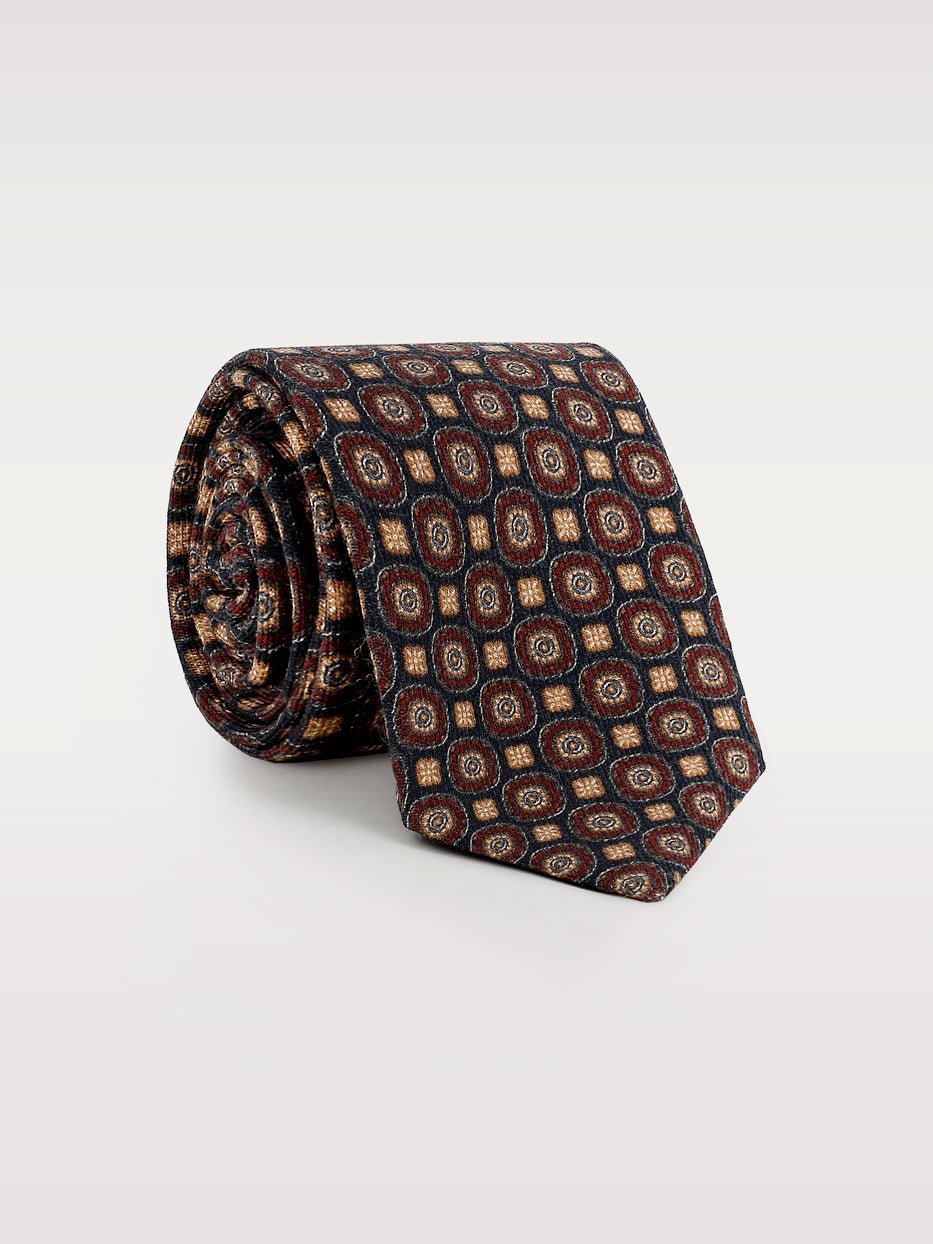 Corbata lana medallones