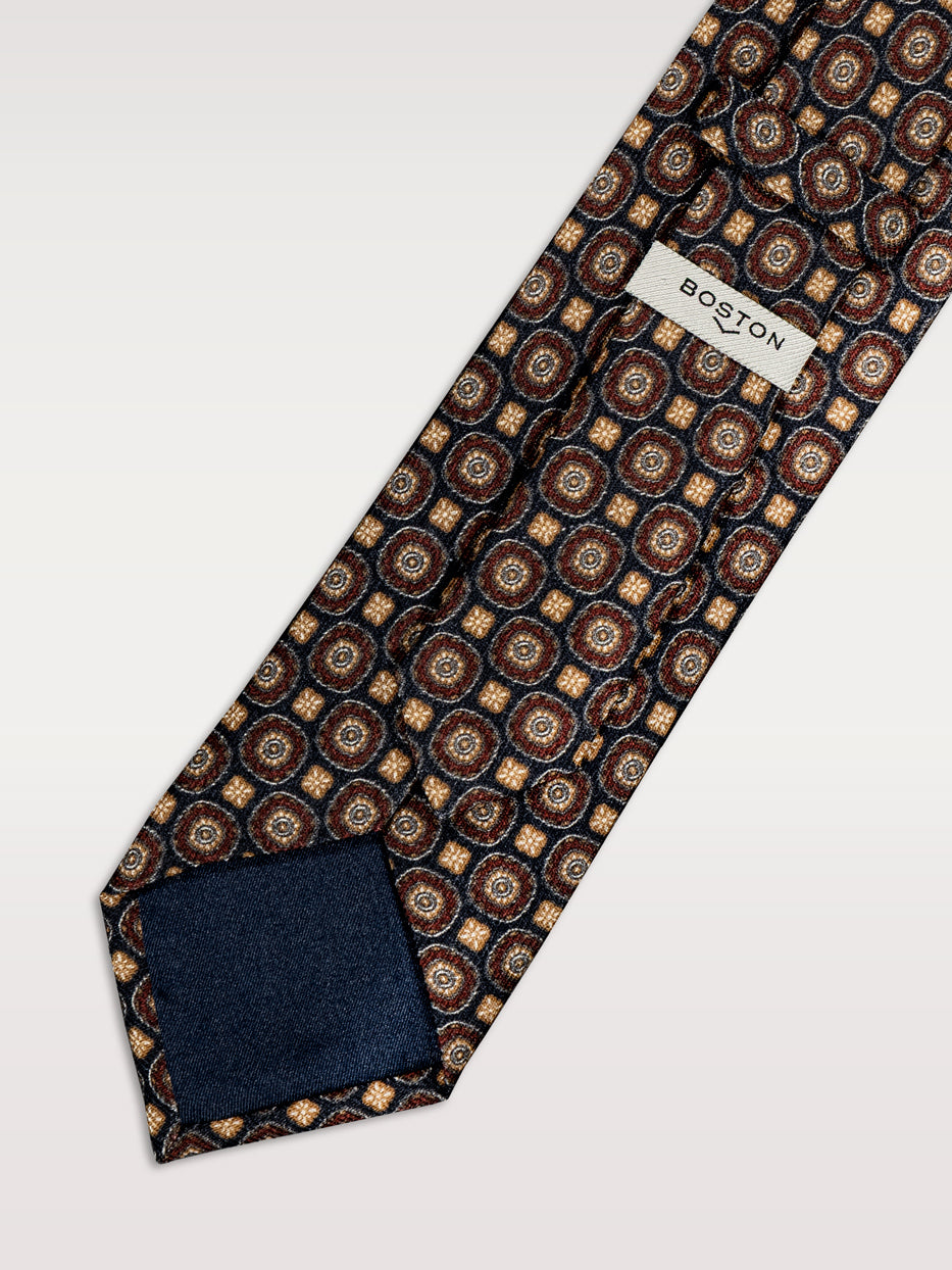 Corbata lana medallones