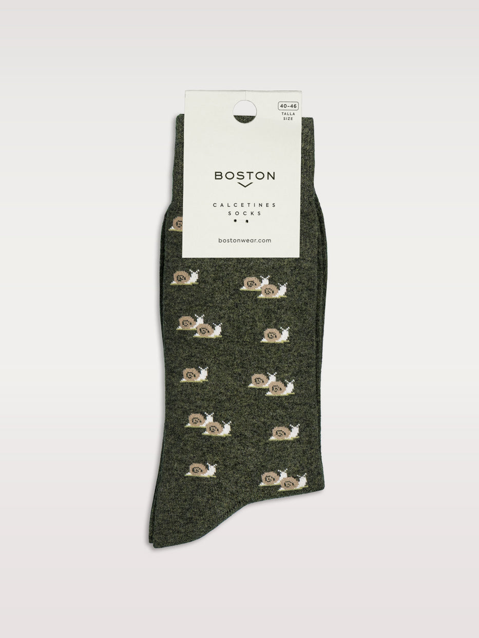 Calcetines estampados caracoles