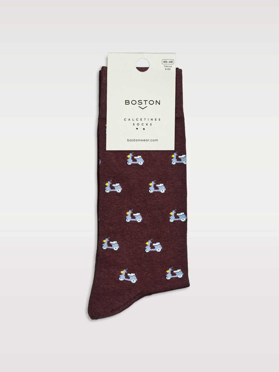 Calcetines estampado motos