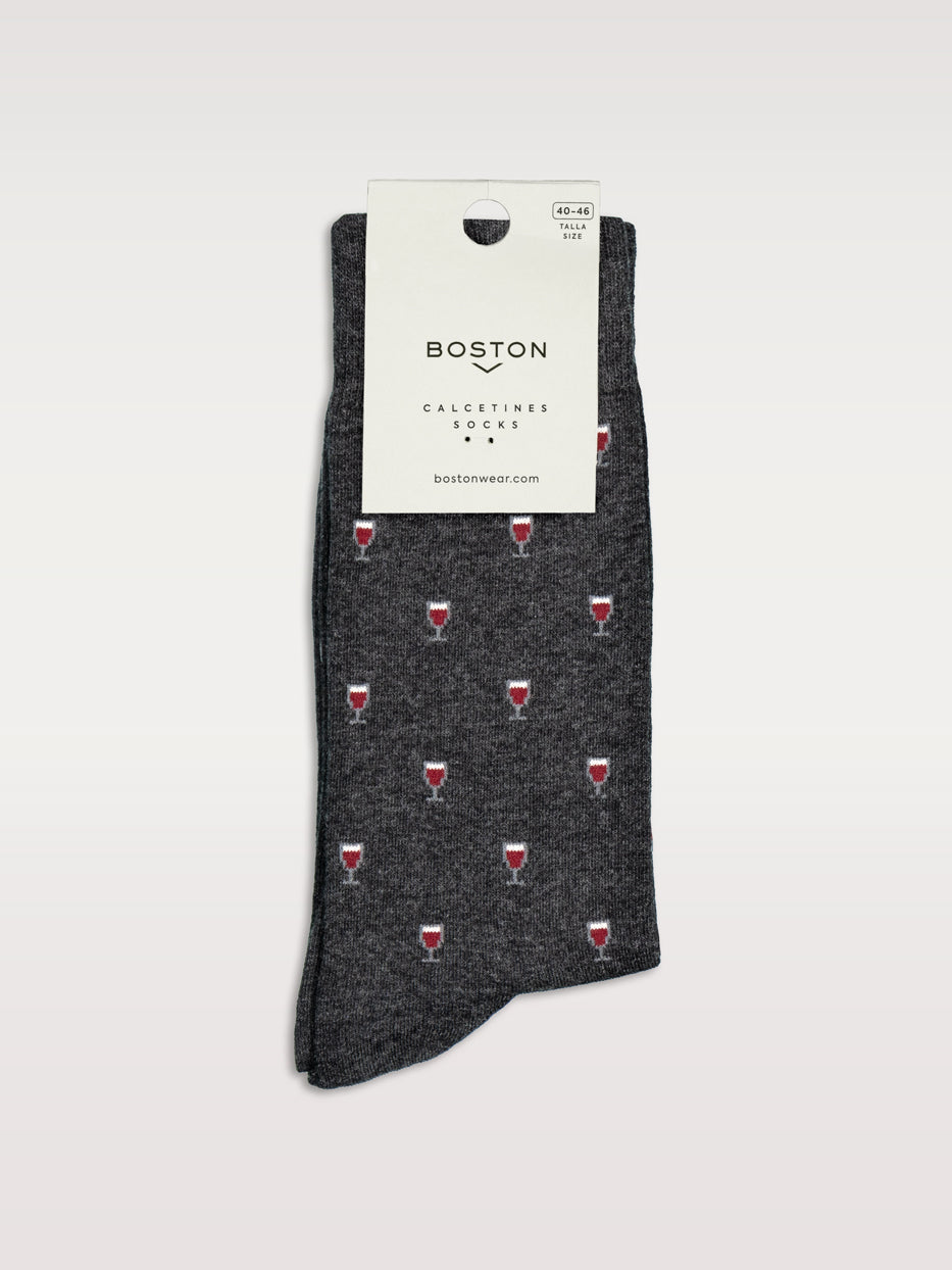 Calcetines estampados vinos