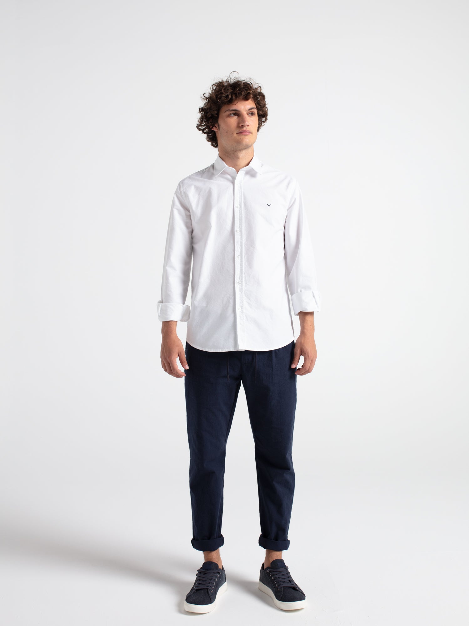 Pantalón algodón seersucker pinzas