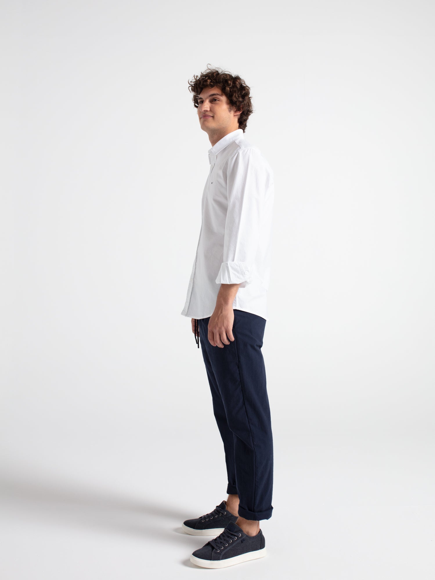 Pantalón algodón seersucker pinzas