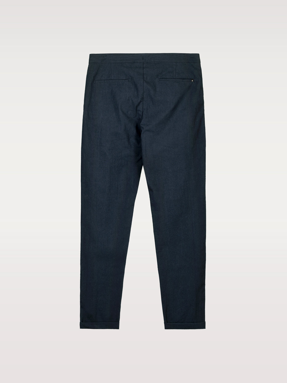 Pantalón algodón seersucker pinzas