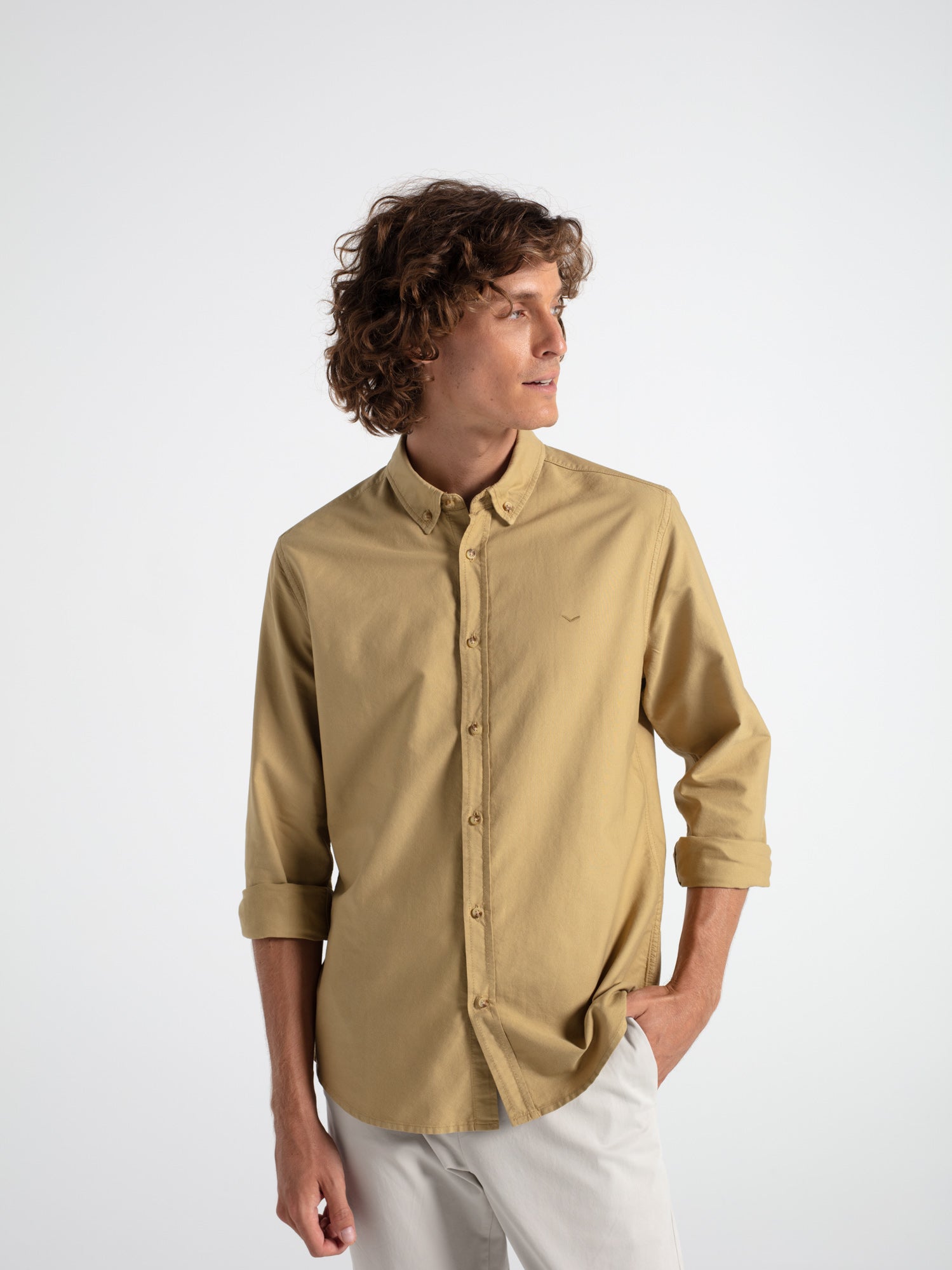 Camisa slim fit oxford algodón