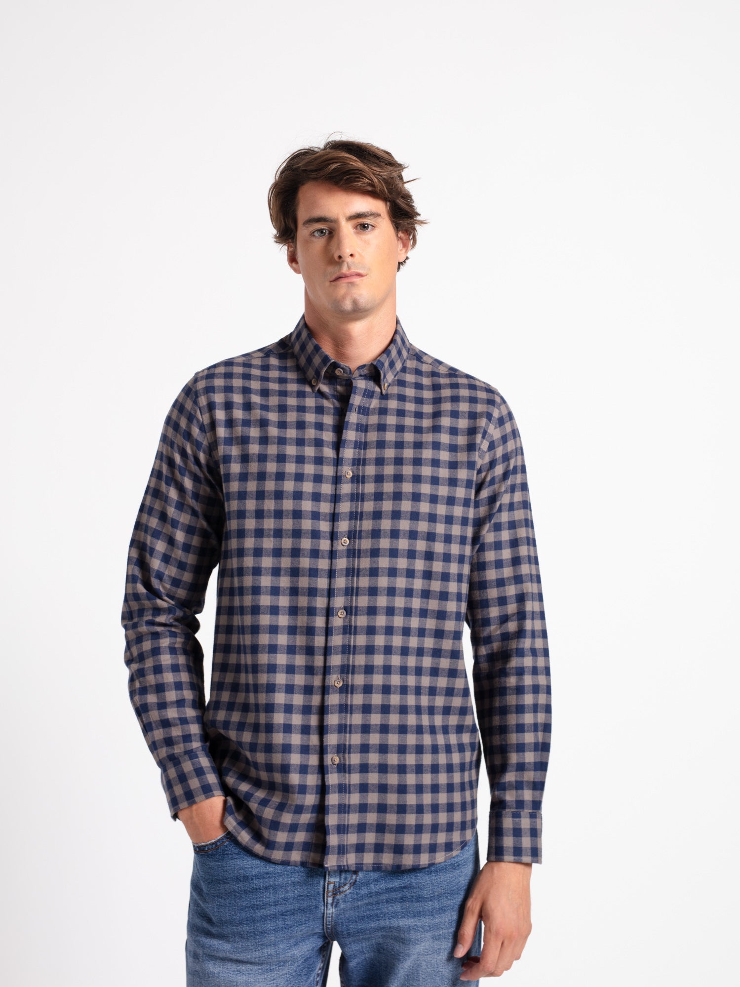 Camisa algodón cuadro vichy