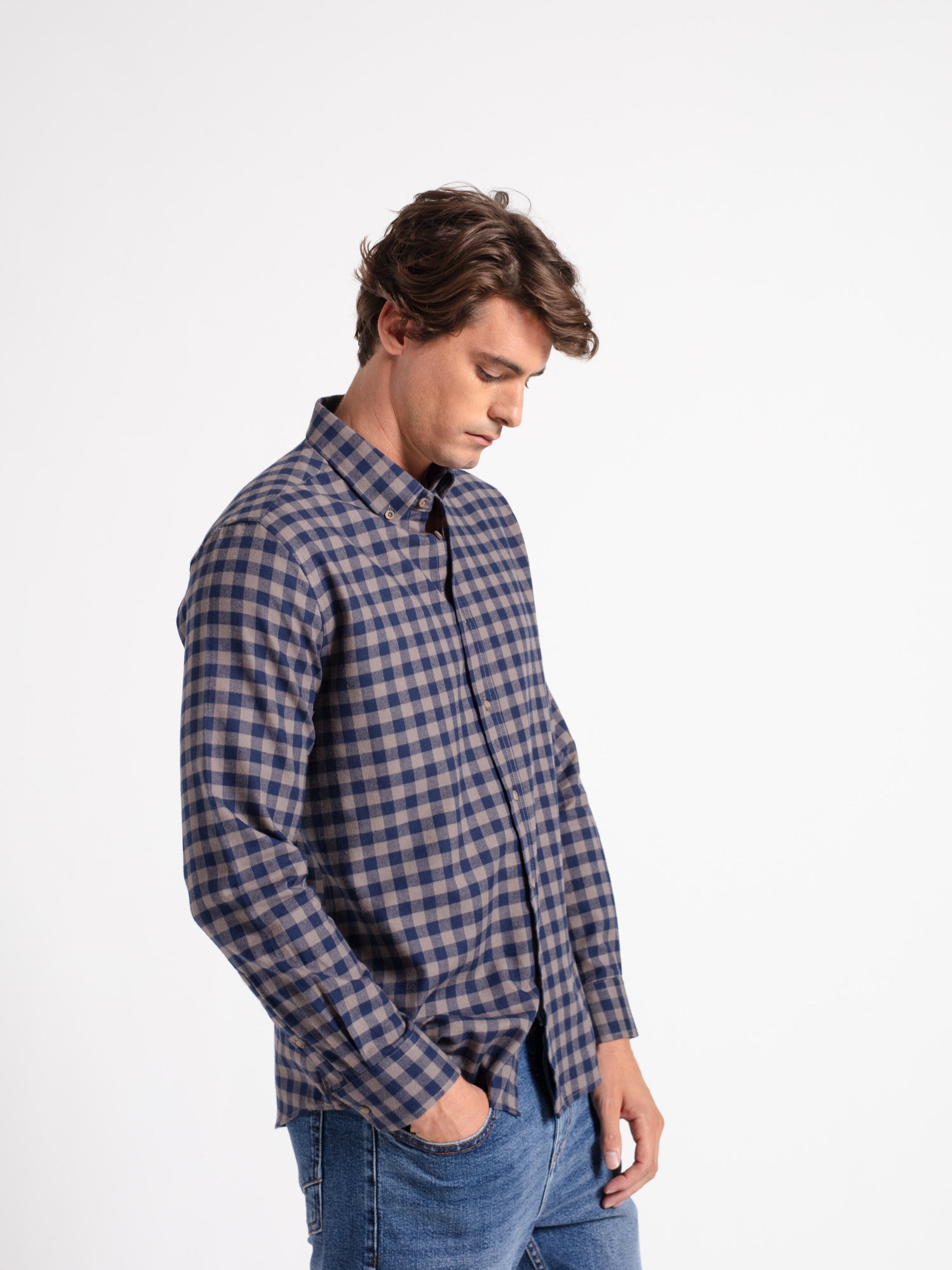 Camisa algodón cuadro vichy