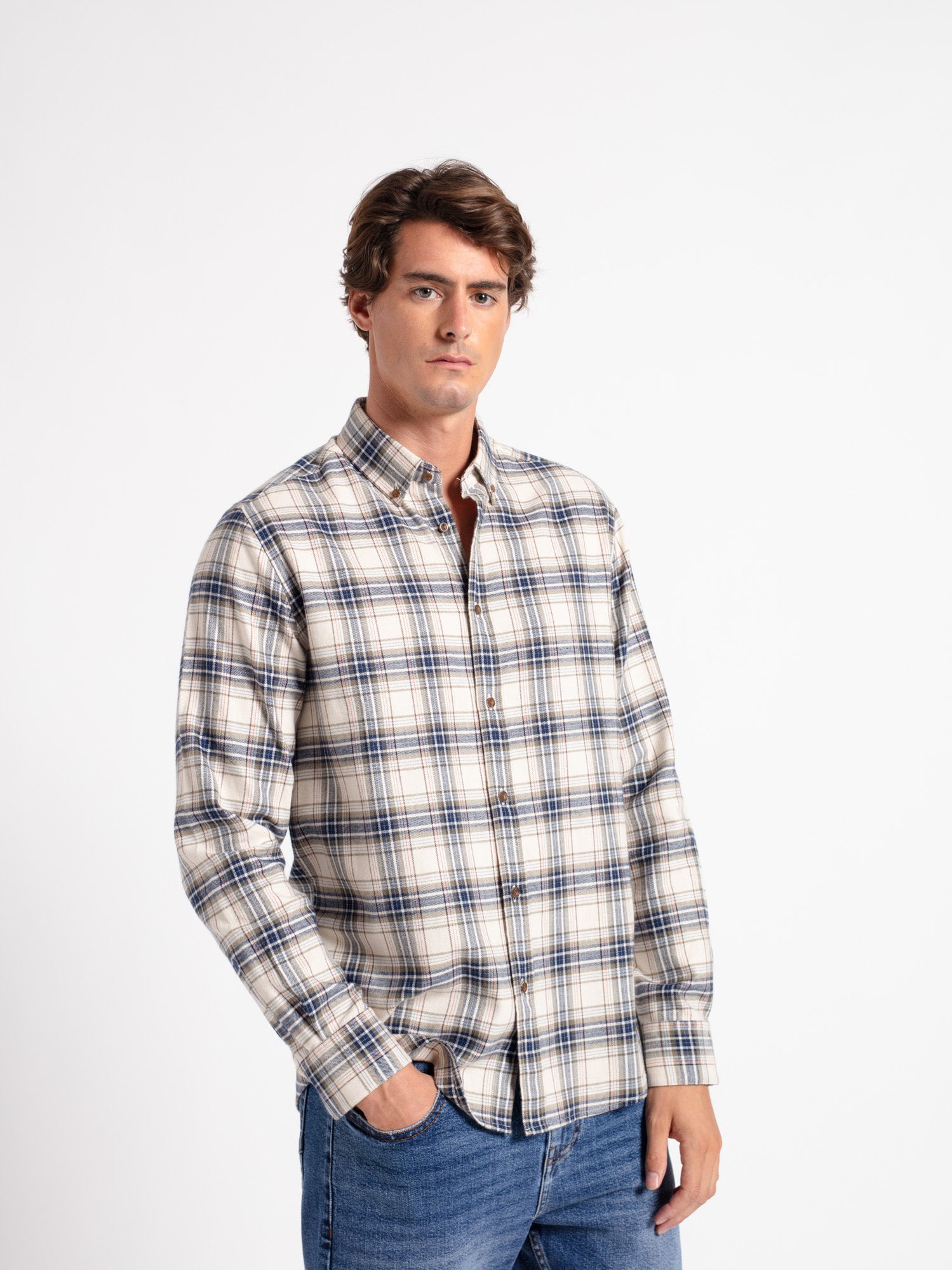 Camisa algodón cuadros