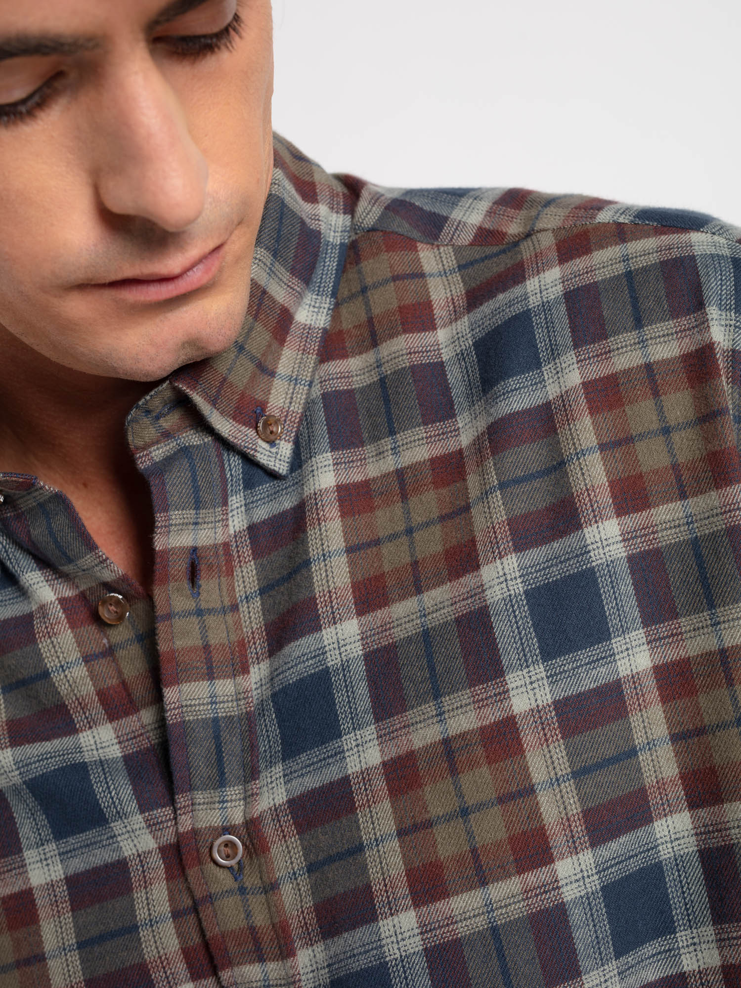 Camisa algodón regular cuadros