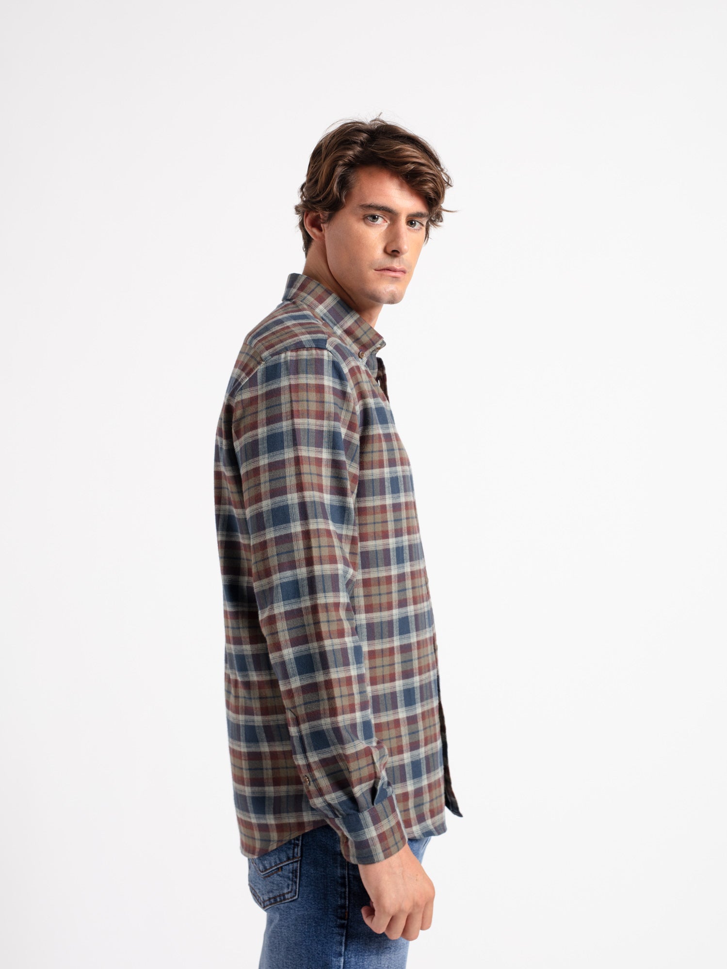 Camisa algodón regular cuadros
