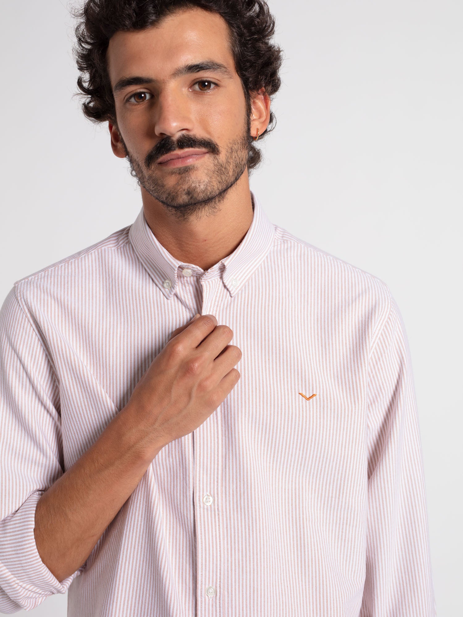 Camisa algodón slim fit rayas