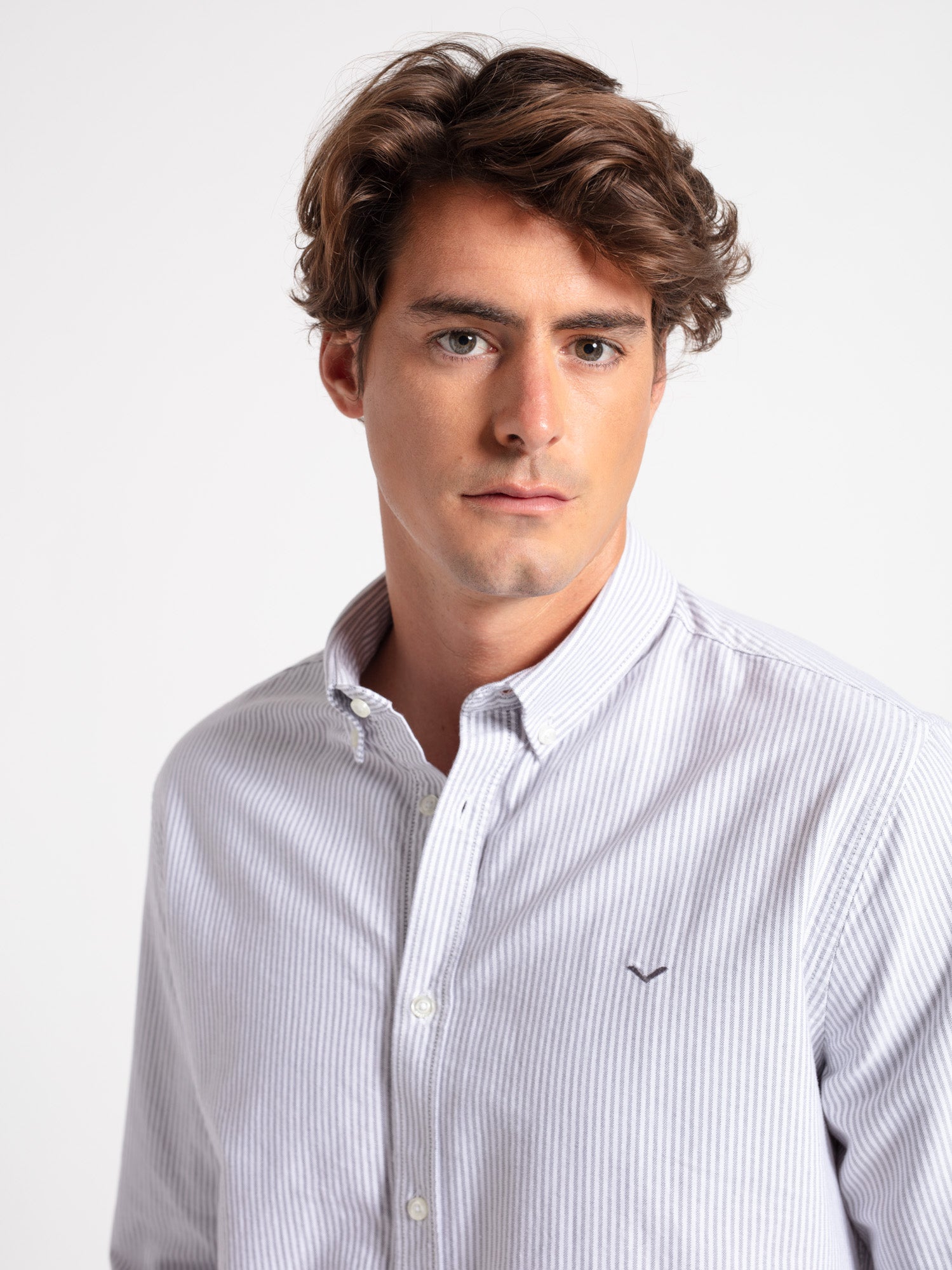 Camisa algodón slim fit rayas