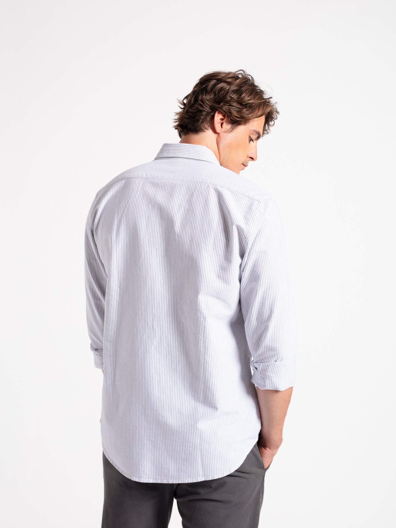 Camisa algodón slim fit rayas