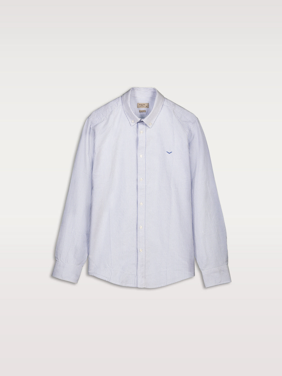 Camisa algodón slim fit rayas