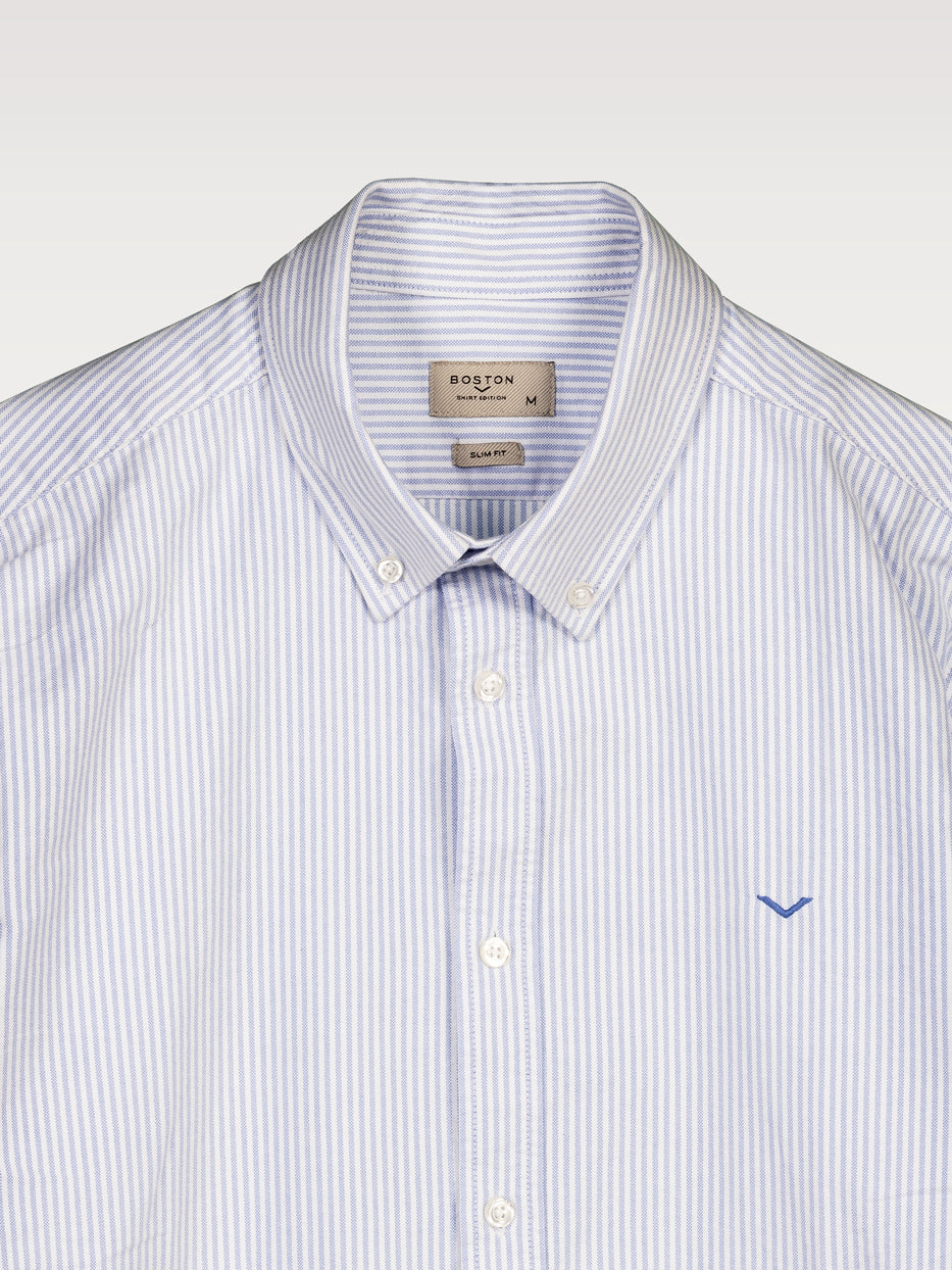 Camisa algodón slim fit rayas