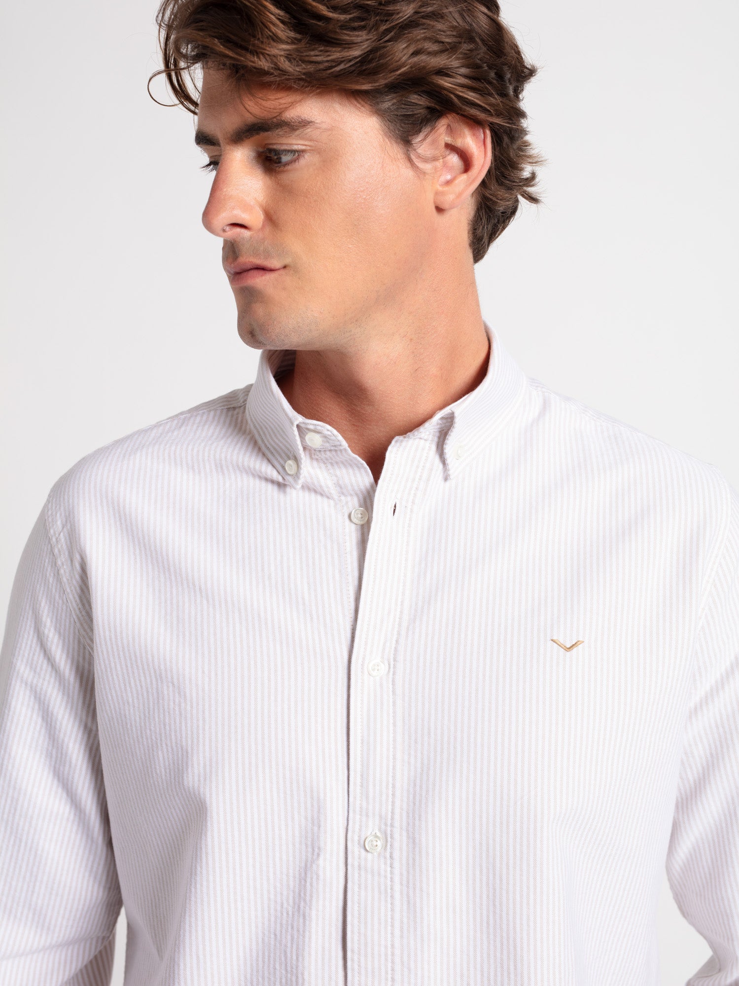 Camisa algodón slim fit rayas