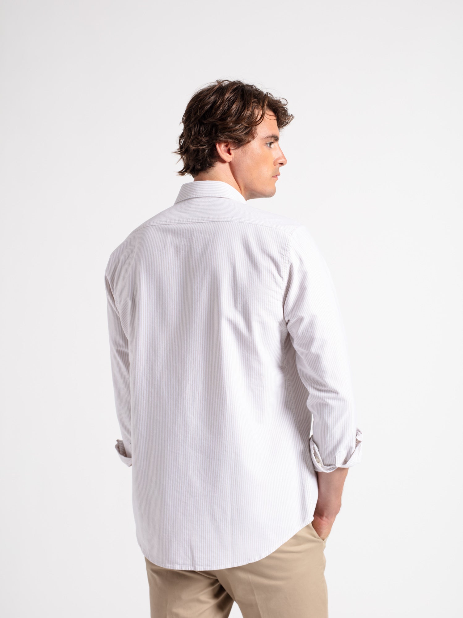 Camisa algodón slim fit rayas