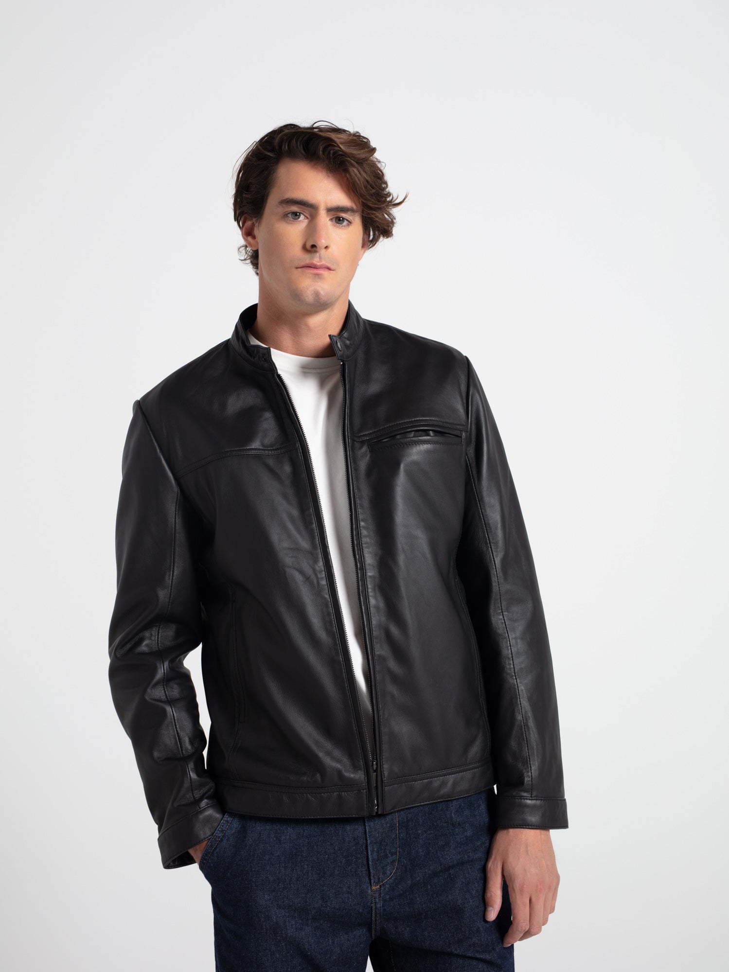 Cazadora piel biker