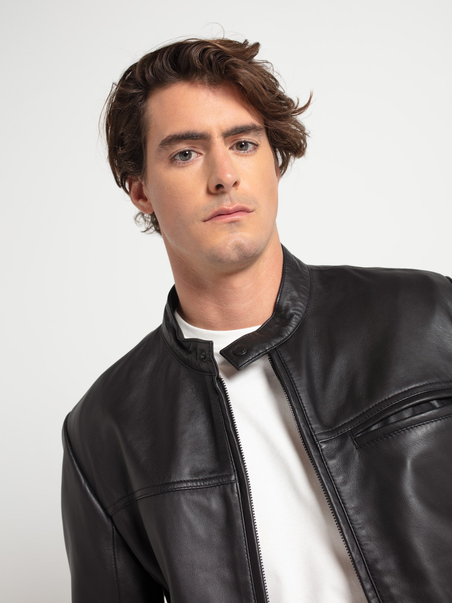 Cazadora piel biker