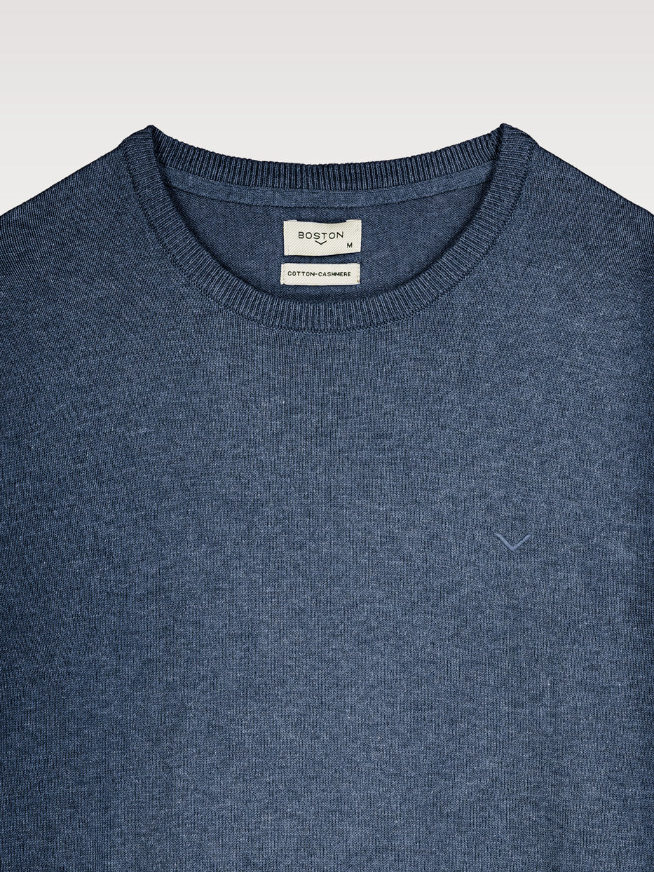 Jersey con cashmere cuello caja
