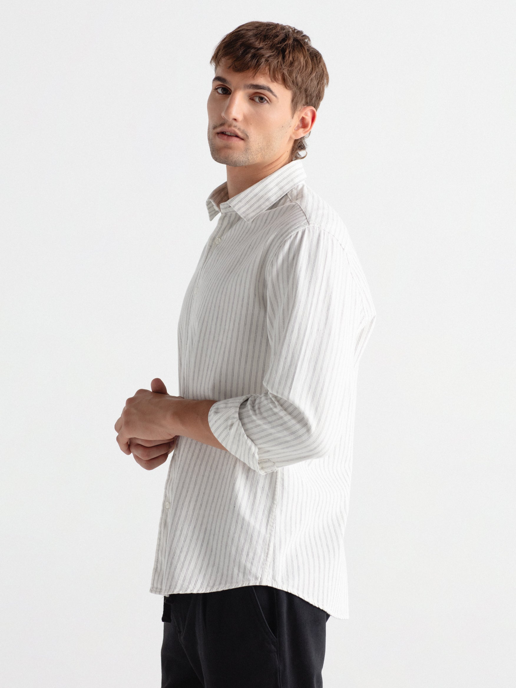 Camisa regular rayas smart