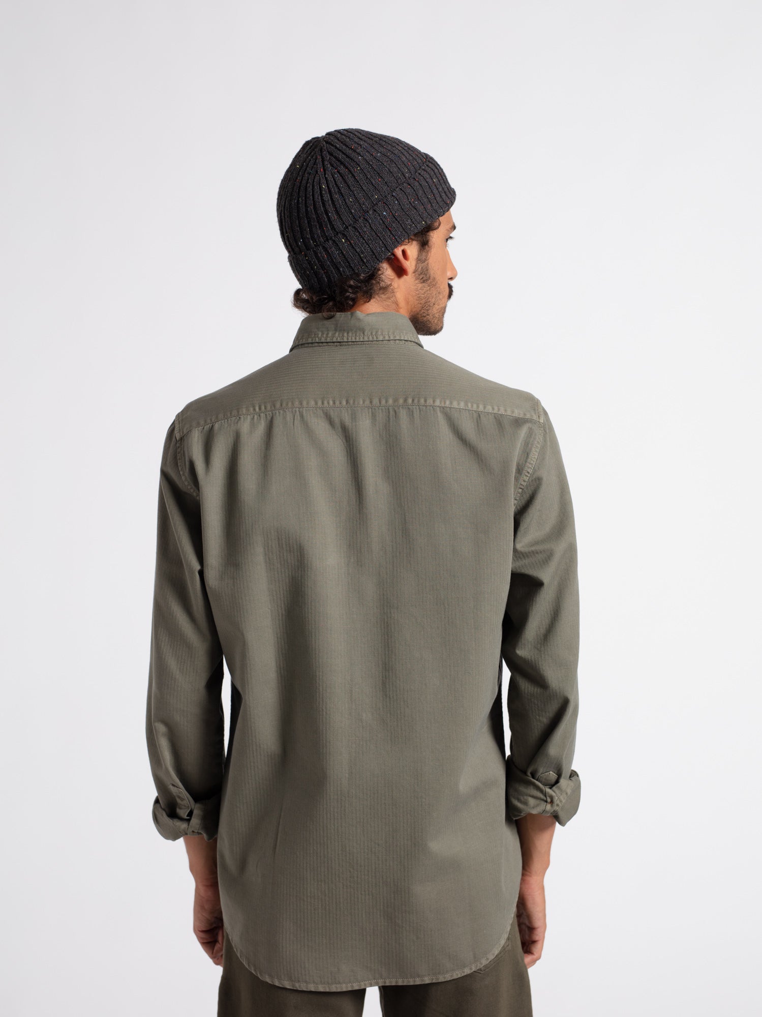 Camisa regular fit espiga delavé