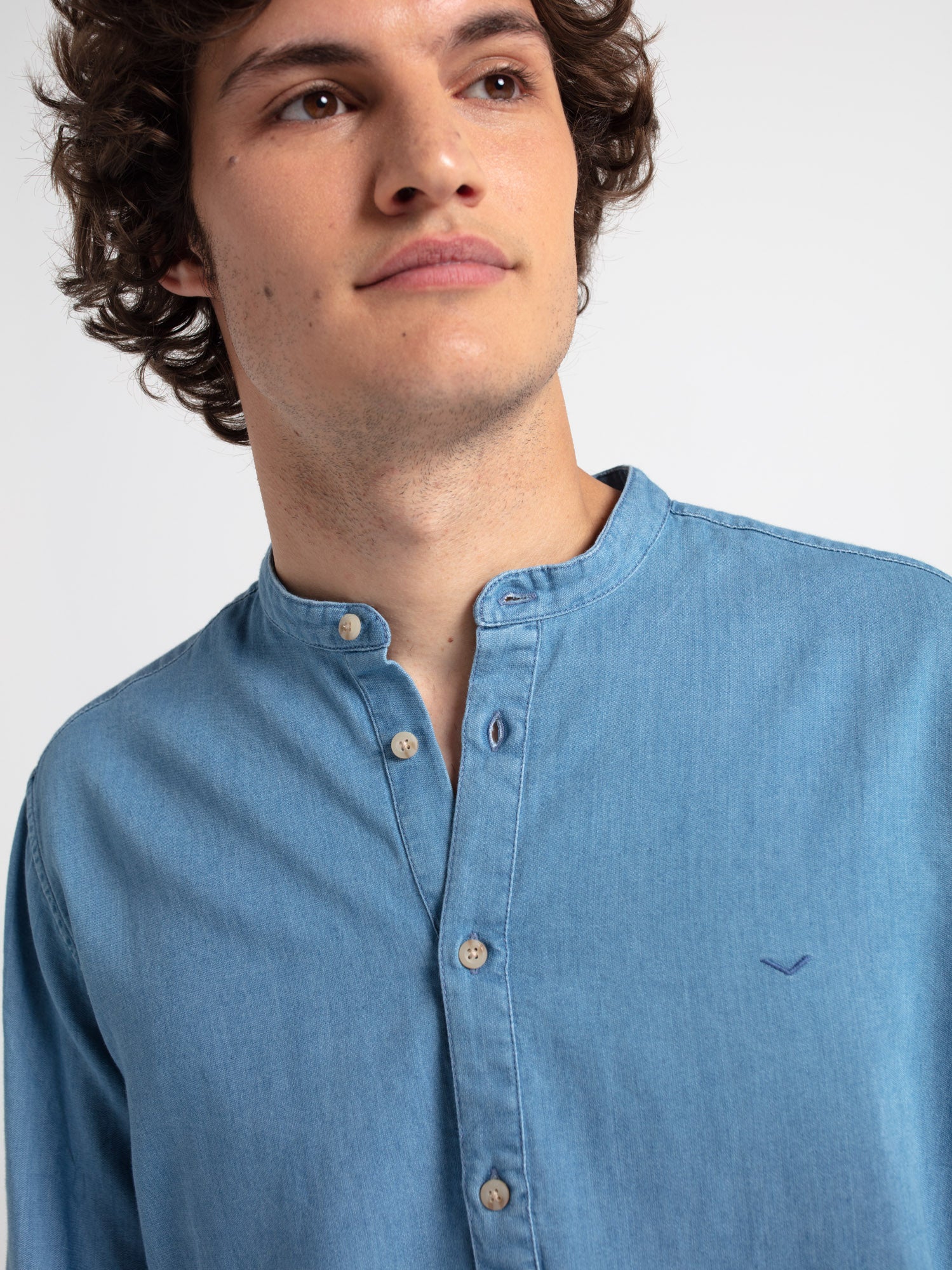 Tejano polo shirt with Mao collar