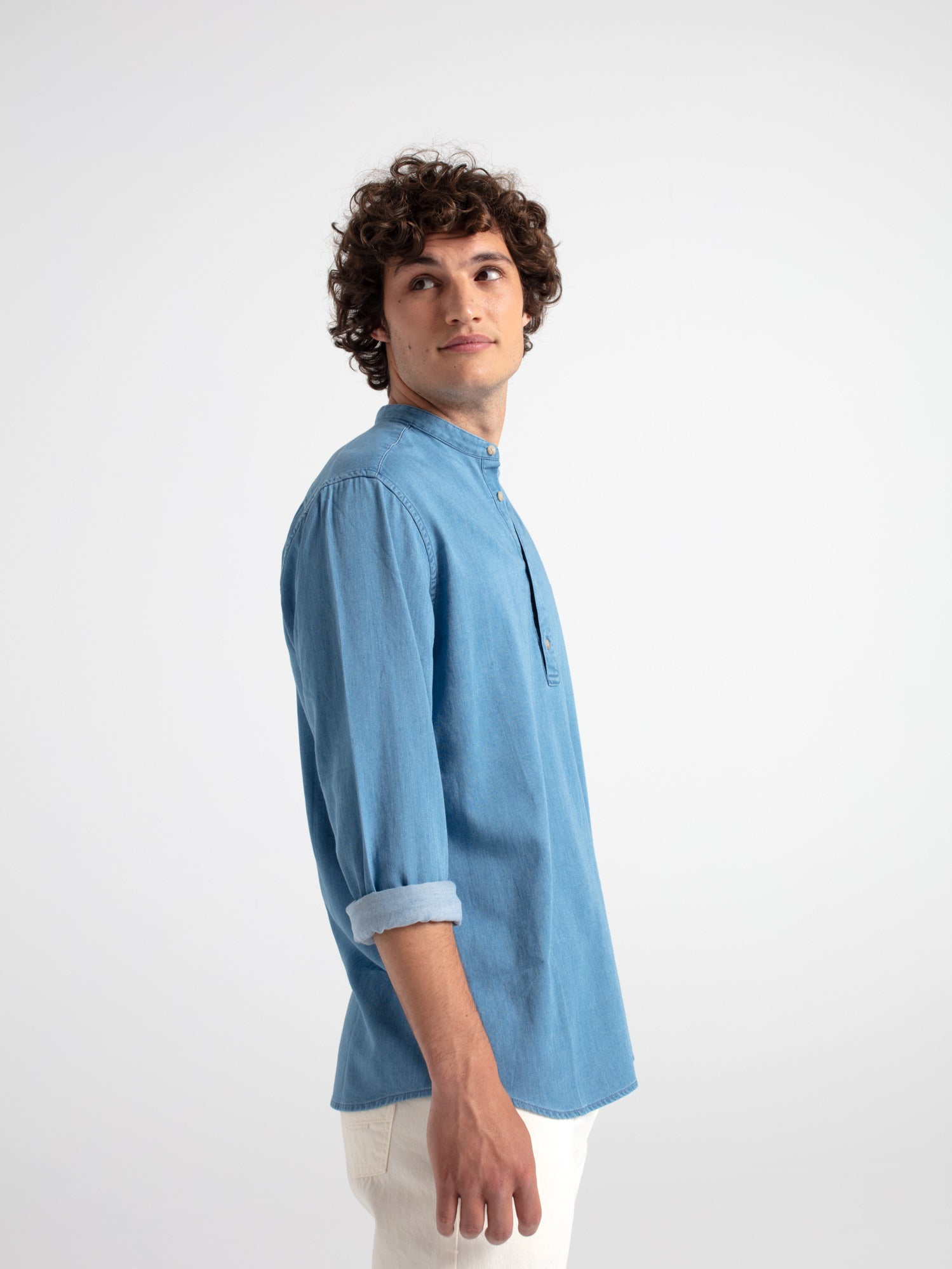 Tejano polo shirt with Mao collar