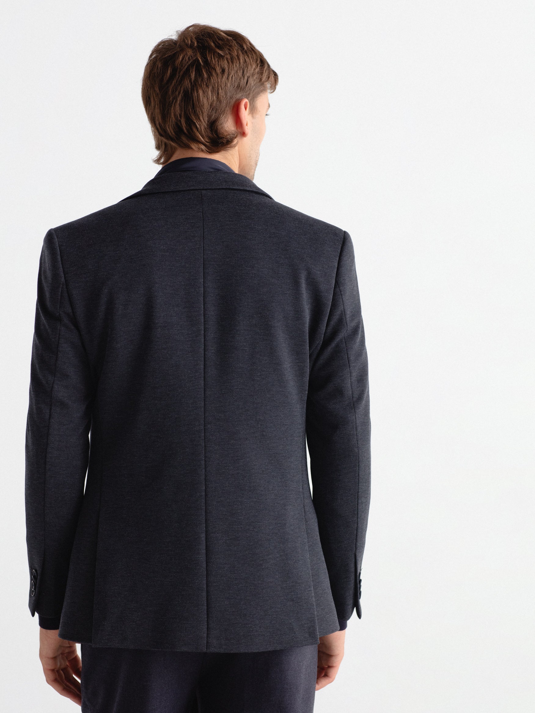 Quilted blazer, plain faux leather