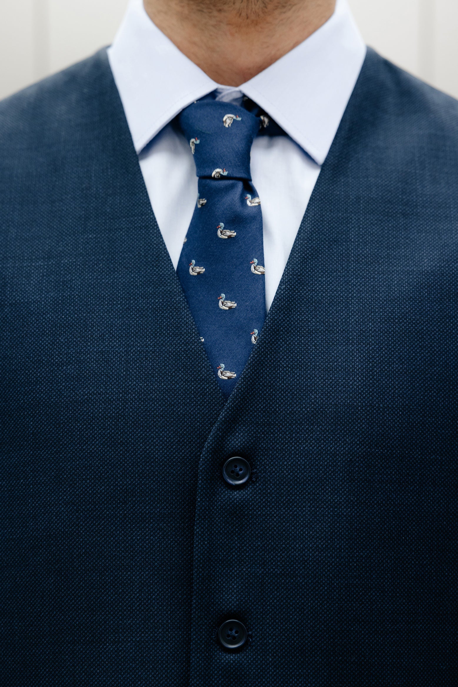 Slim-fit waistcoat in herringbone wool