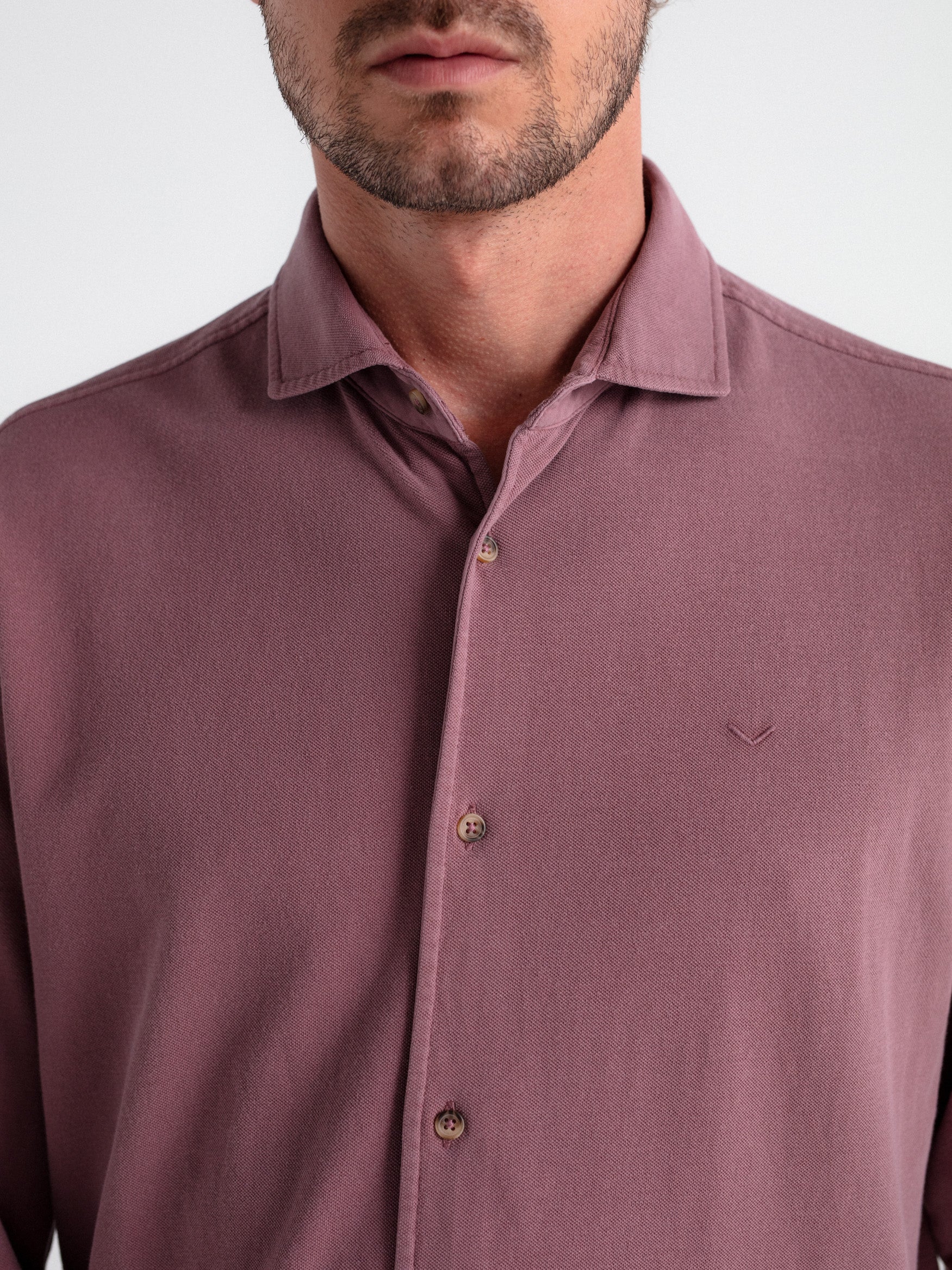 Camisa regular punto piqué