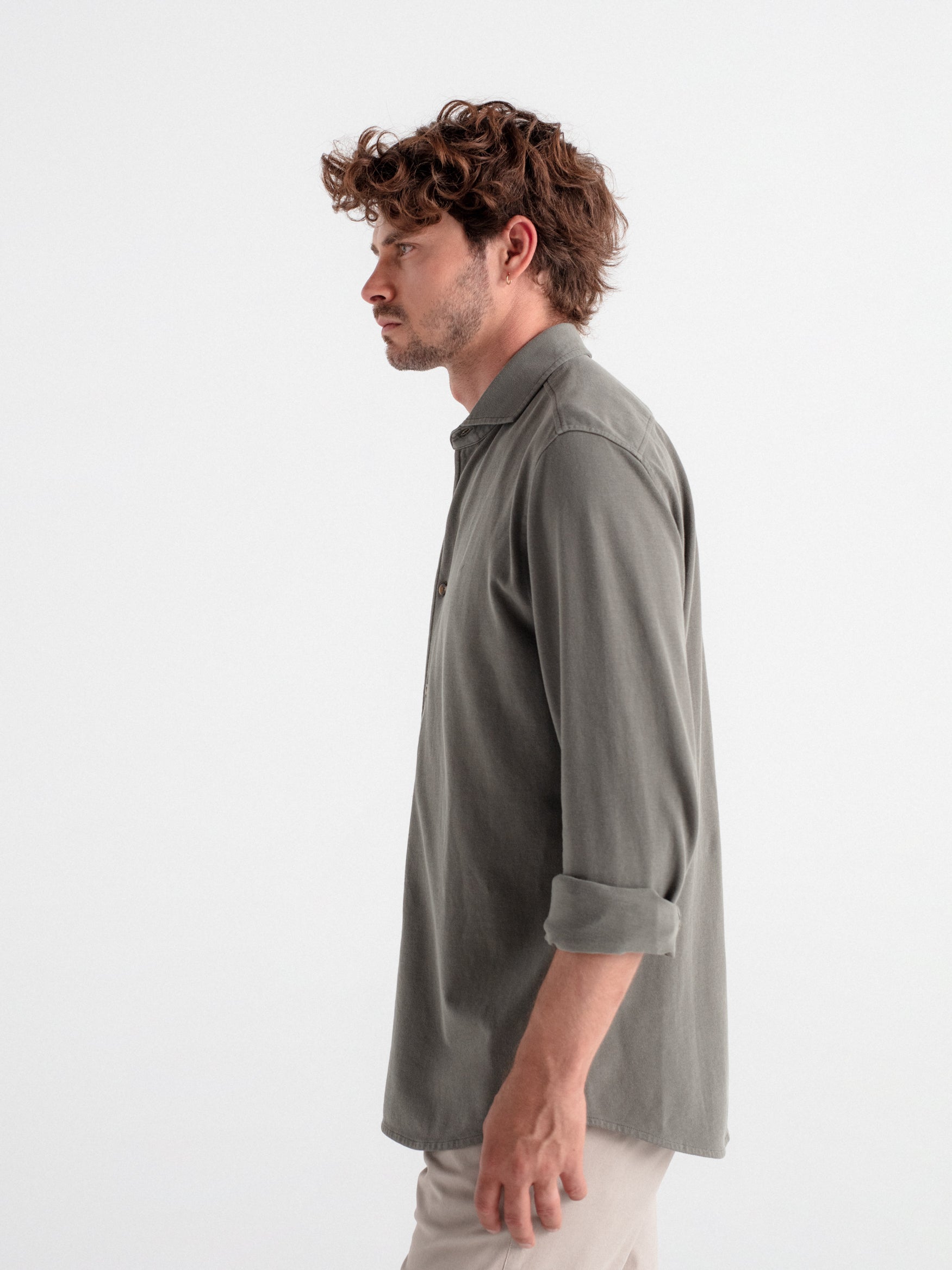 Regular pique knit shirt