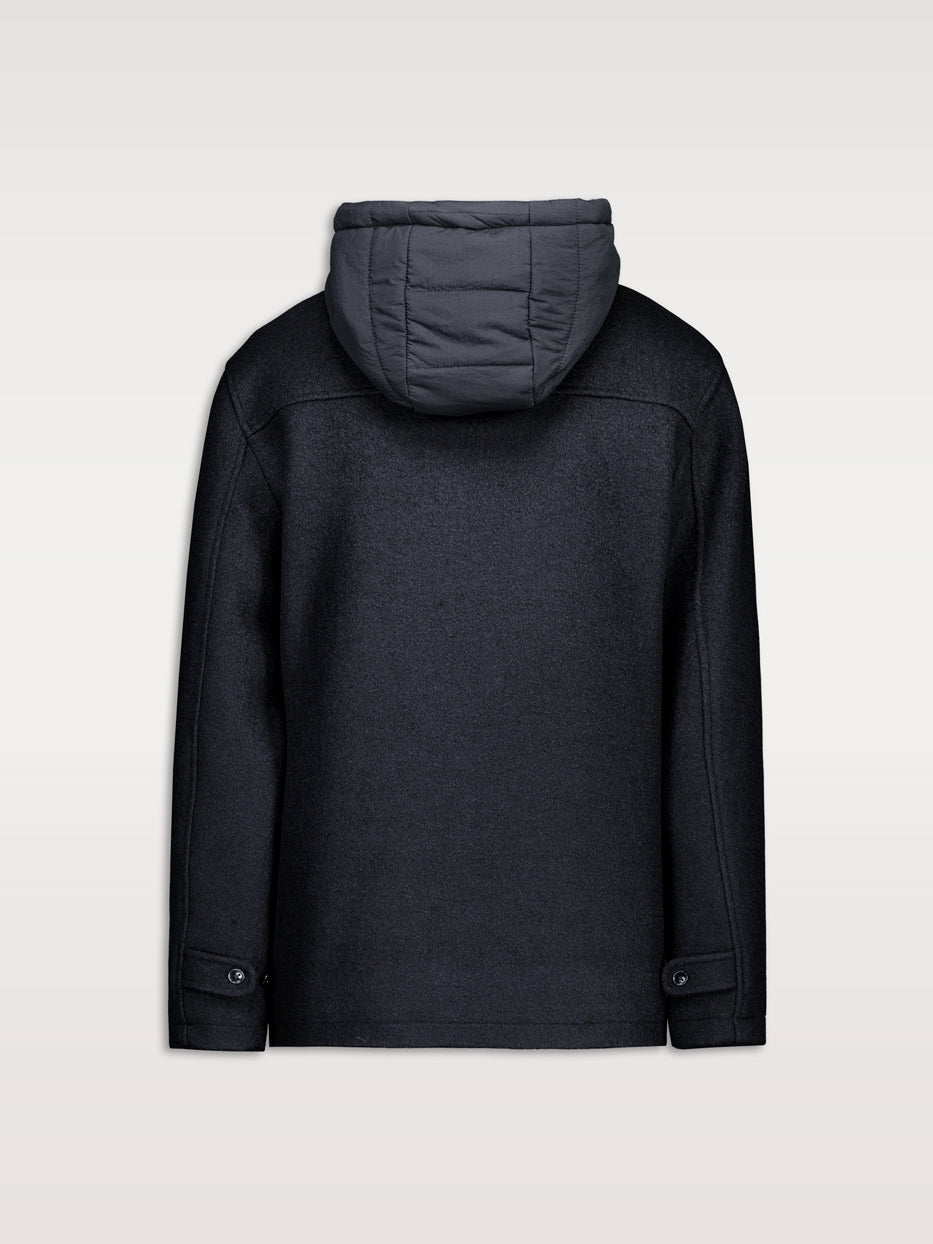 Chaquetón lana con chaleco capucha