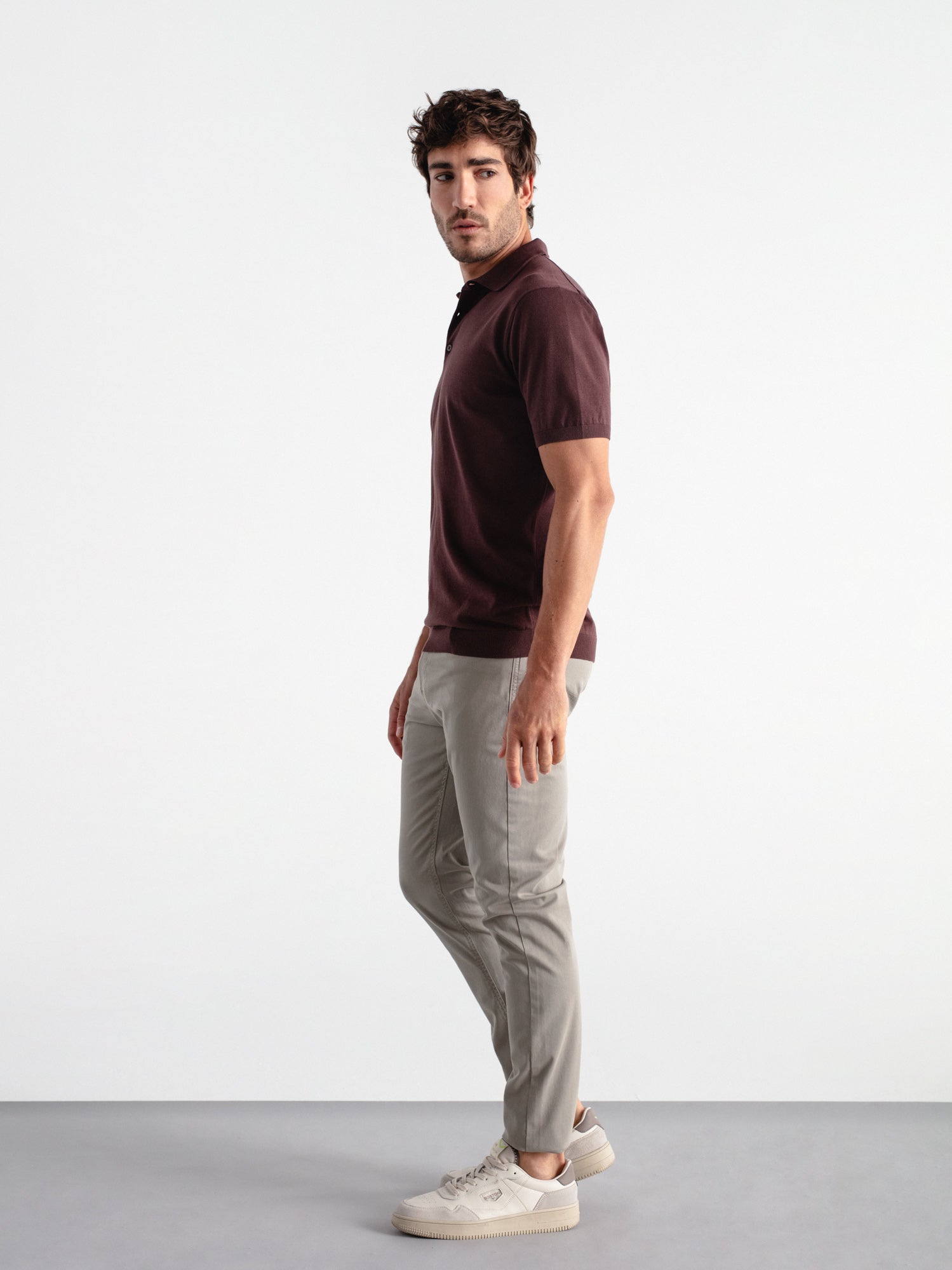 Slim fit twill trousers