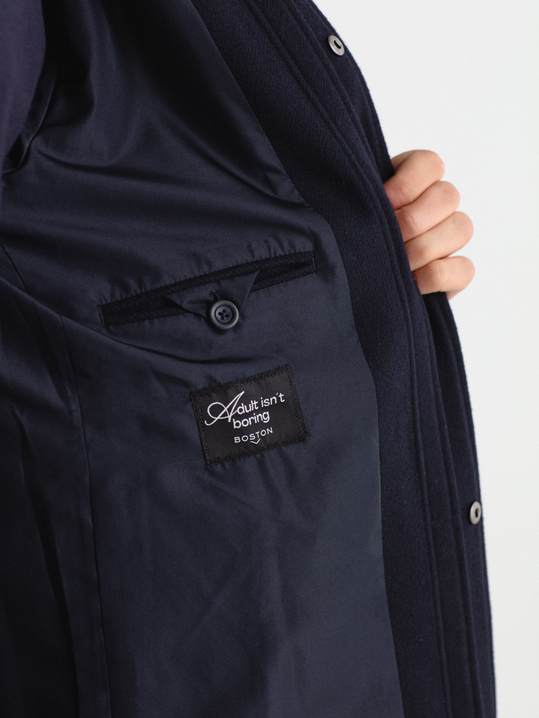 Abrigo lana cuello chimenea