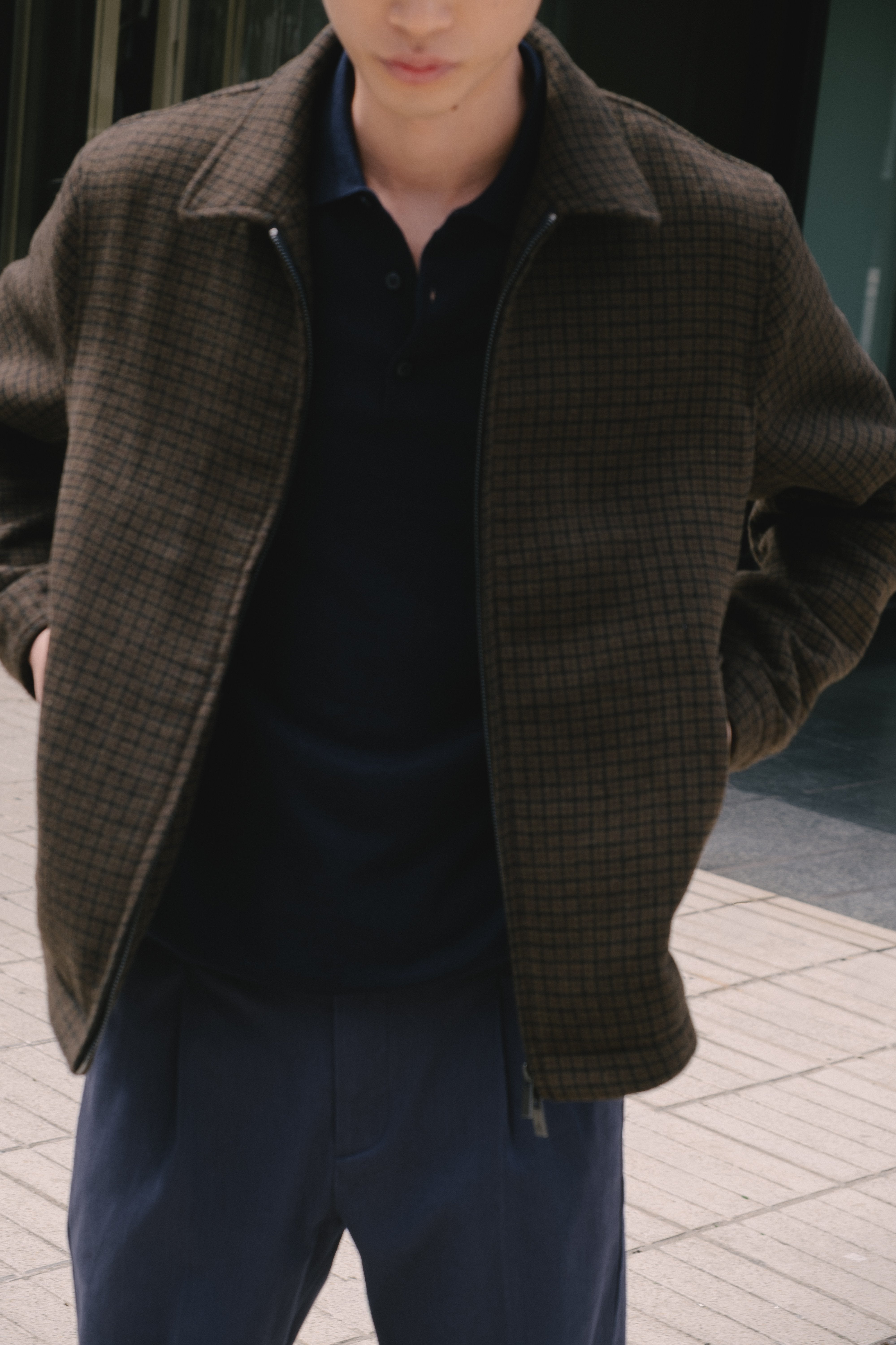 Cazadora paño cuello harrington