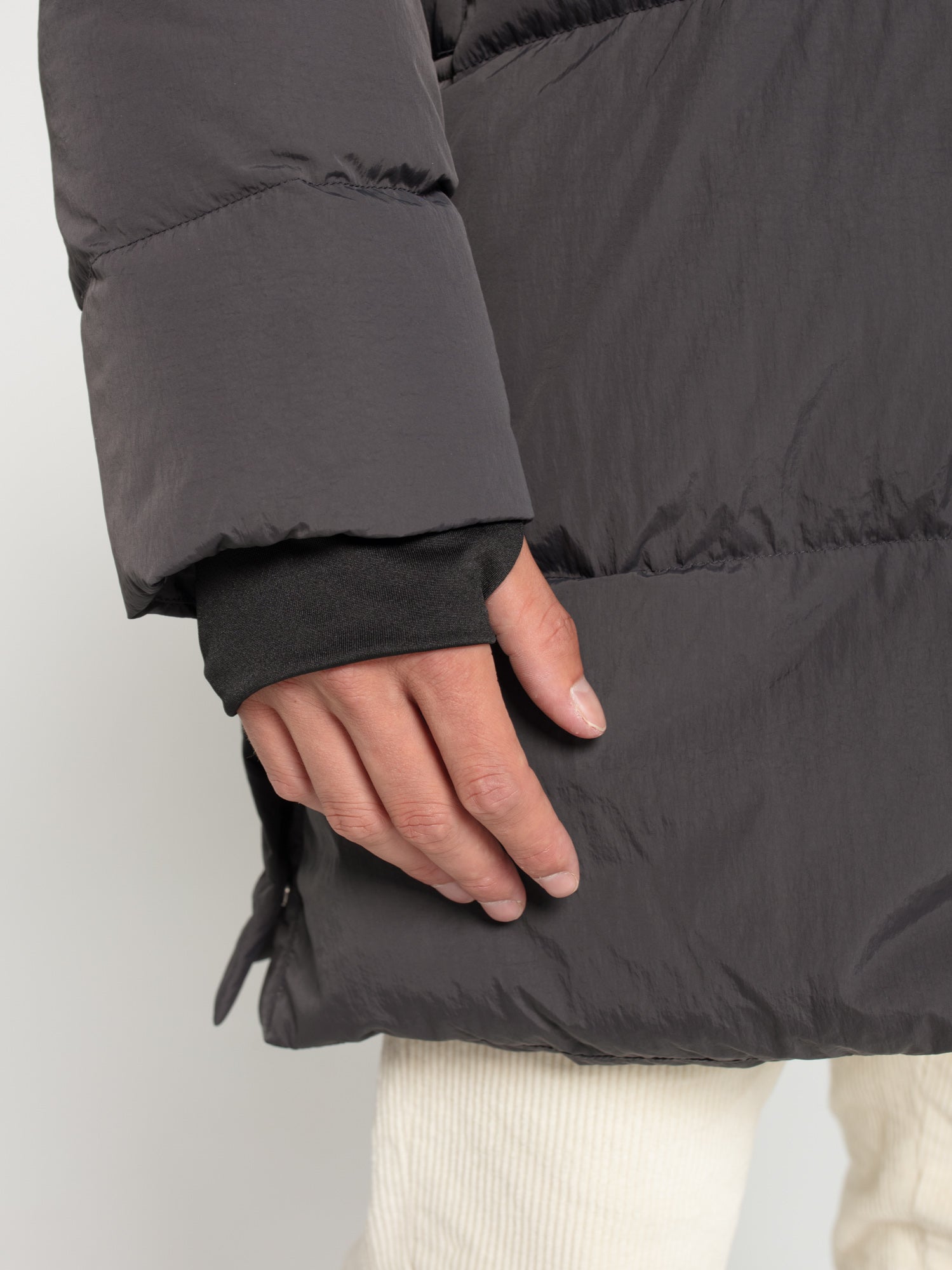 Chaquetón acolchado largo plumas