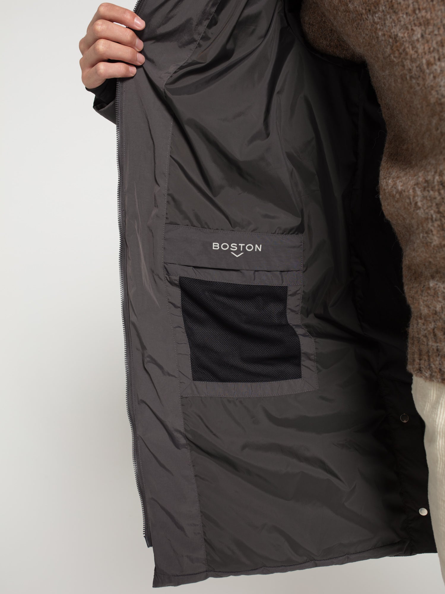 Chaquetón acolchado largo plumas